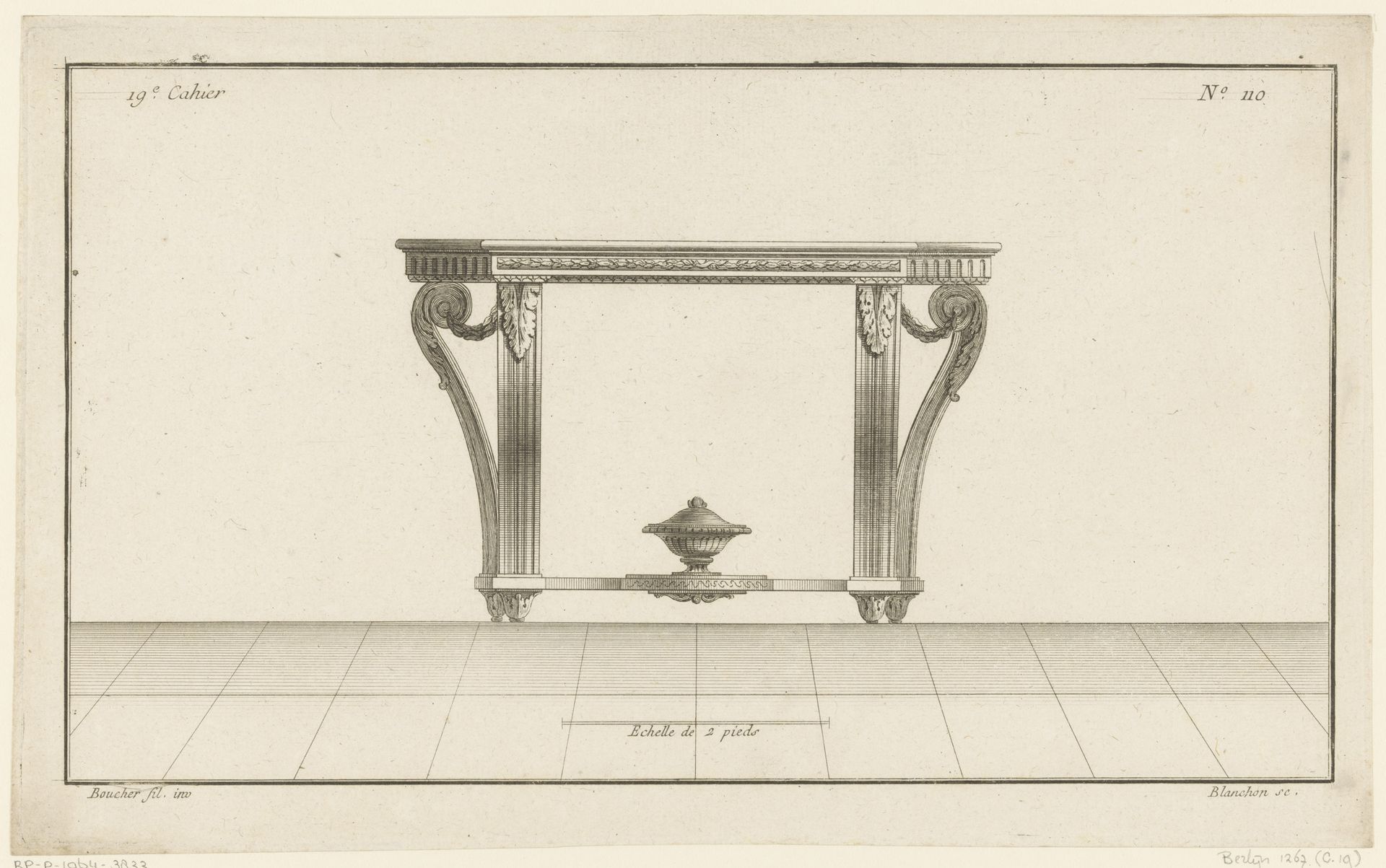 Tafel met vaas by Jean Guillaume Blanchon