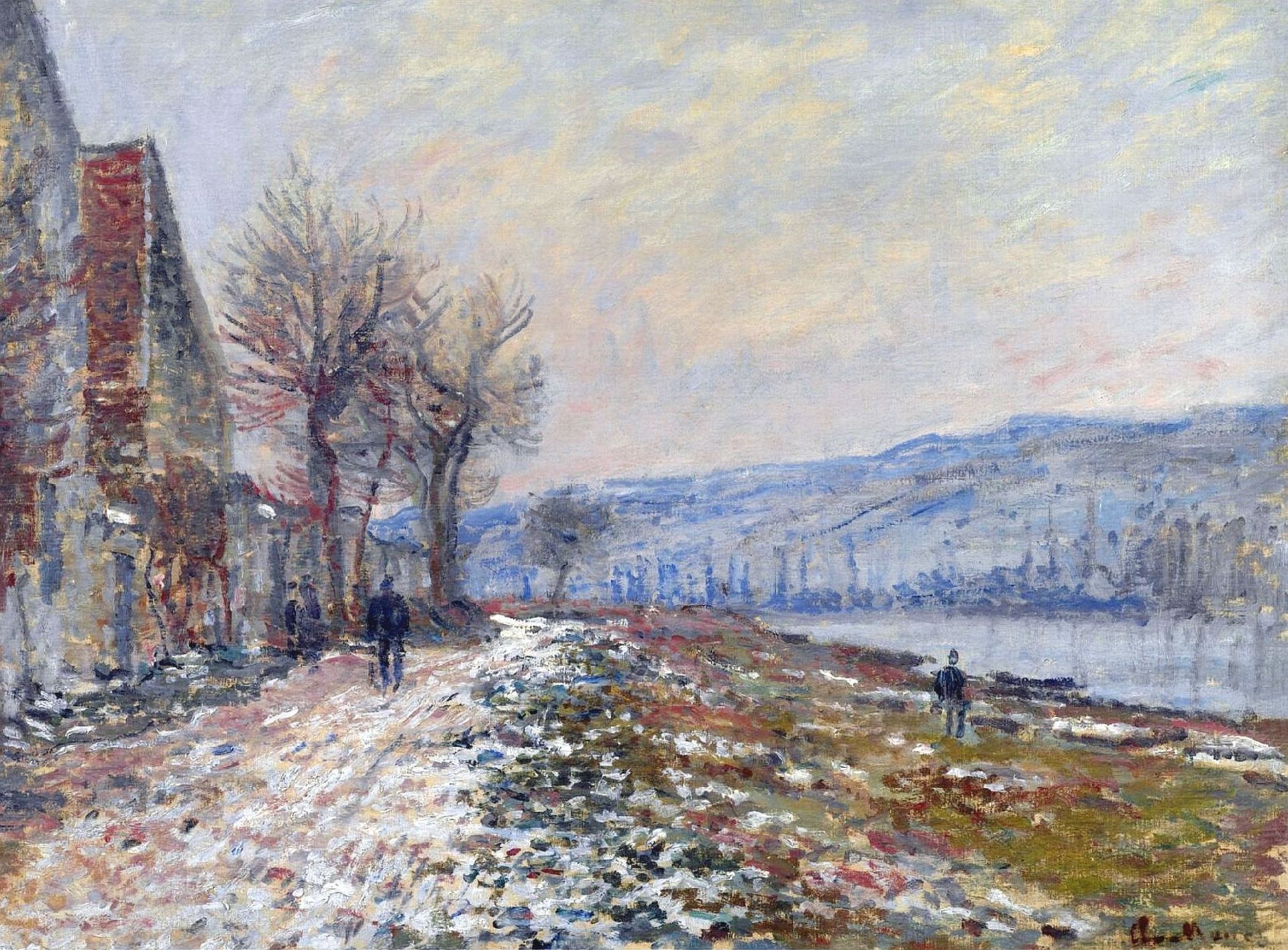 The Siene at Lavacourt, Effect of Snow by Claude Monet
