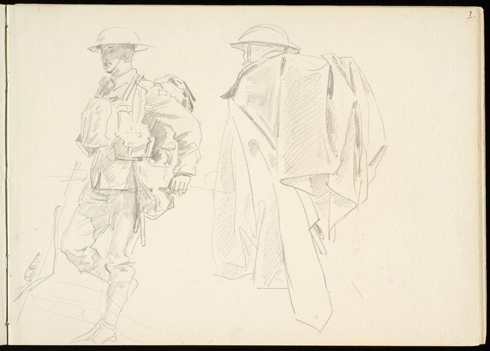 Sketches of Standing Soldiers by John Singer Sargent