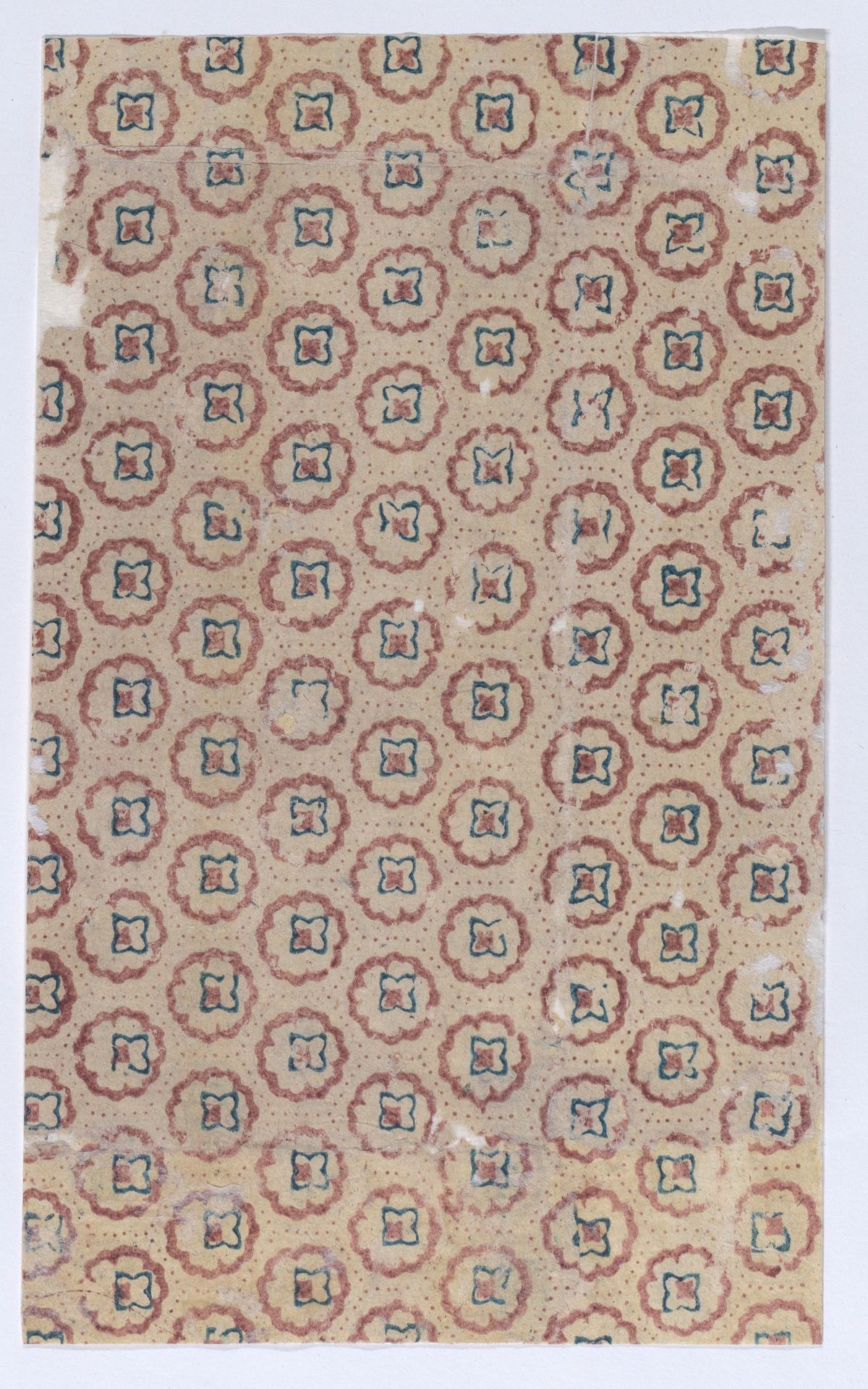 Sheet with overall floral and dot pattern by Anonymous