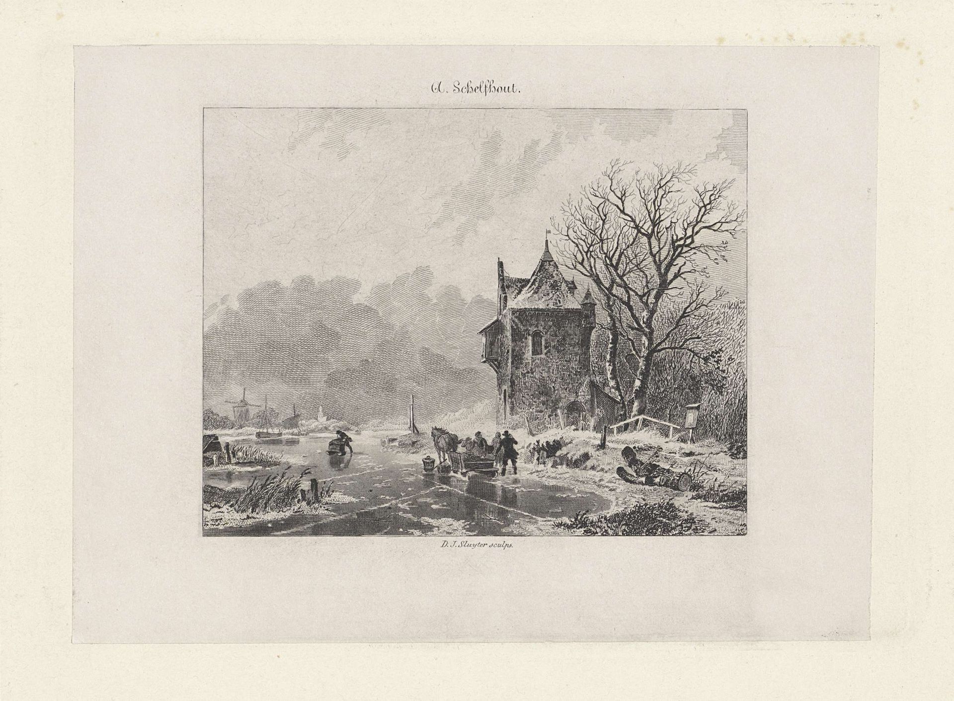 Winterlandschap by Dirk Jurriaan Sluyter