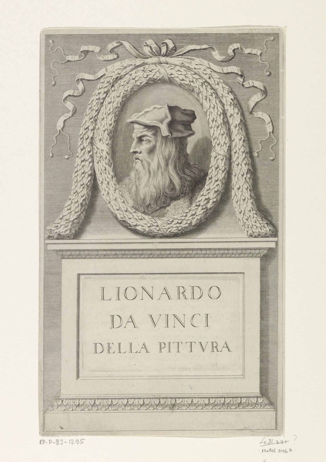 Monument voor Leonardo da Vinci by Cornelis Bloemaert