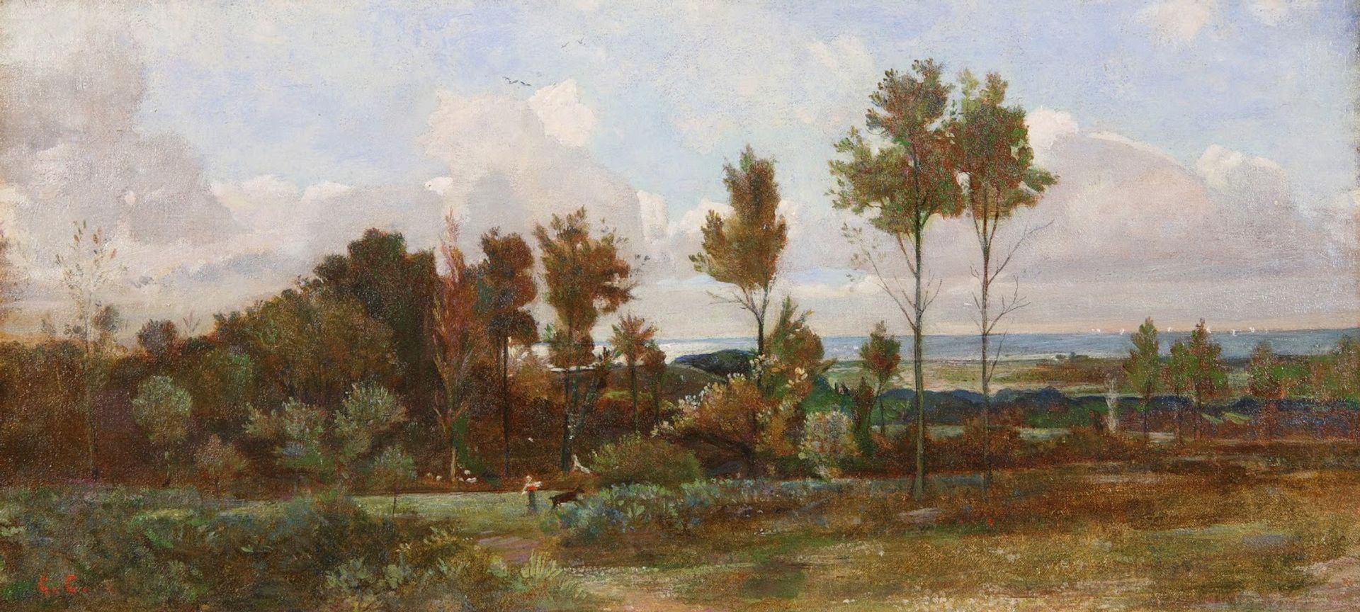 Landscape near the sea by Giovanni (Nino) Costa