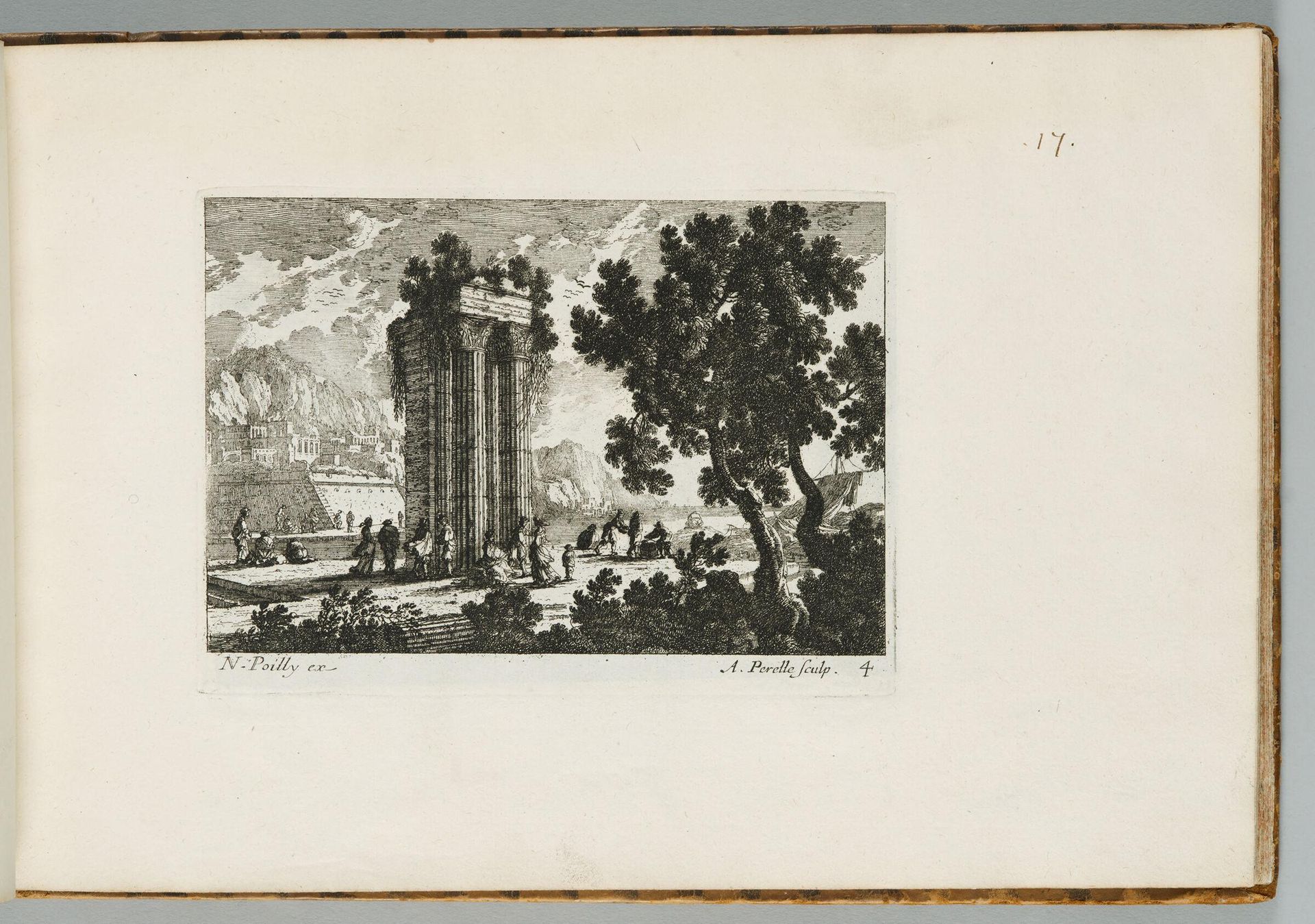 Seaport with a Group of Buildings at the Left, including a Round Classical Structure with Pilasters by Adam Perelle