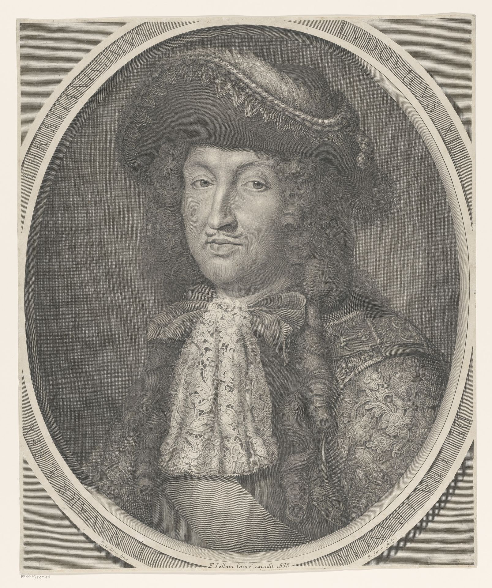 Portret van Lodewijk XIV by Pierre (I) Simon