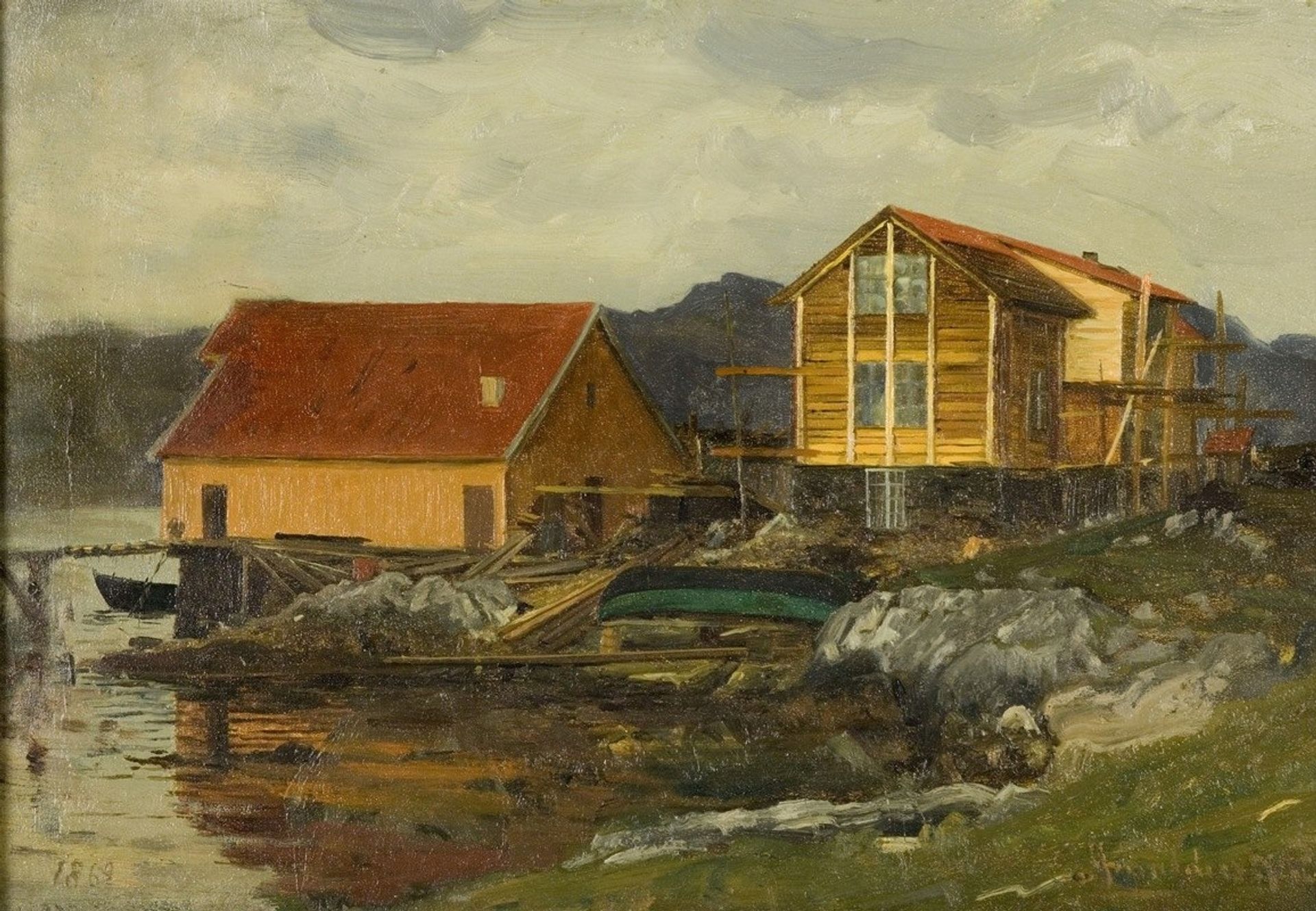 Etter øsregn by Amaldus Nielsen
