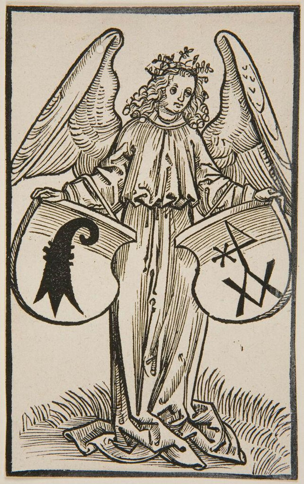 Angel Holding in His Right Hand the Coat of Arms of Basel and in His Left Hand a House-Mark by Anonymous
