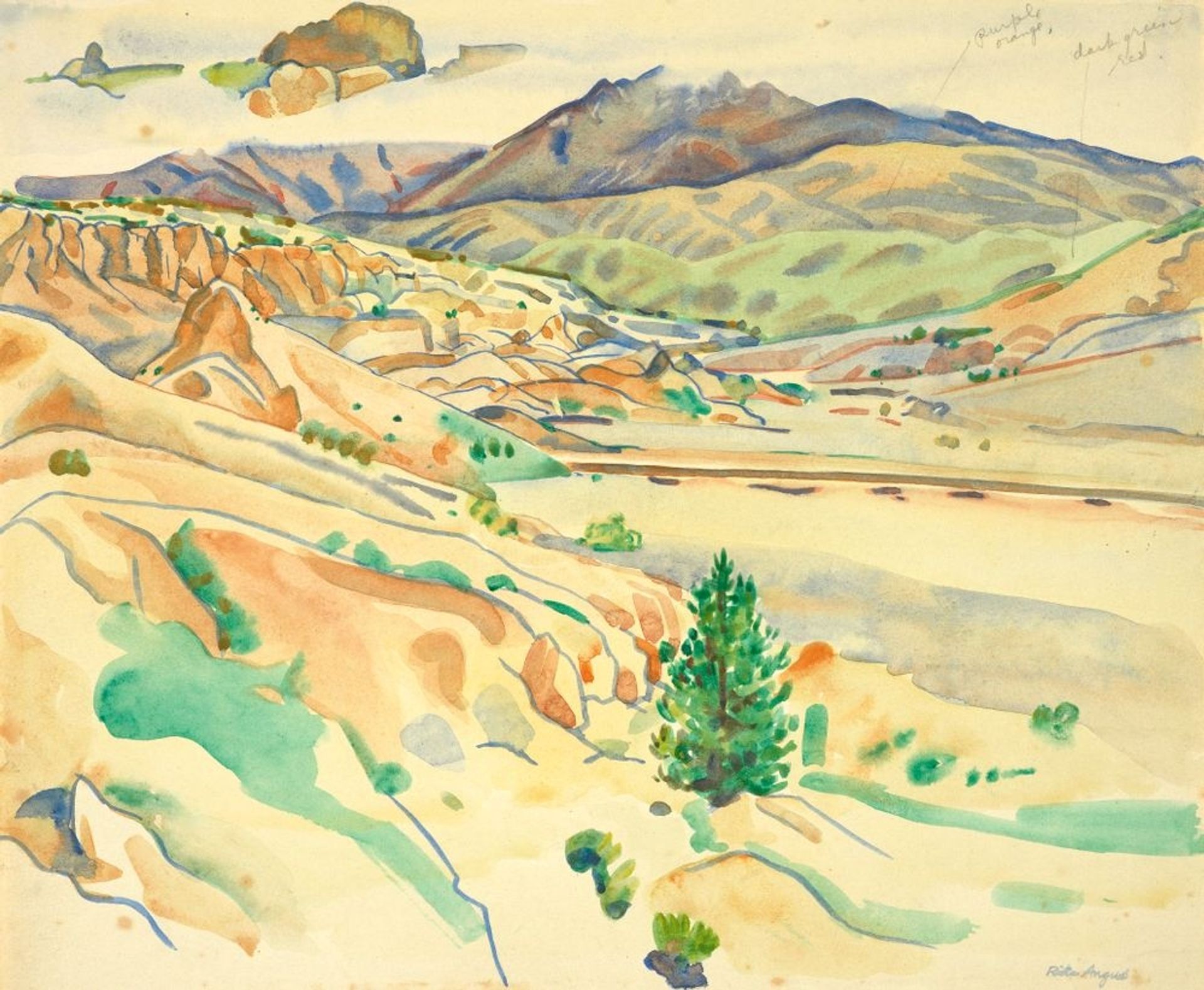 Sketch for Central Otago (Naseby) by Rita Angus