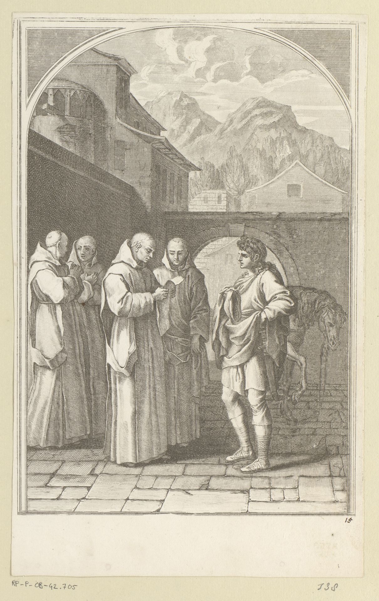 Heilige Bruno ontvangt een boodschap van paus Urbanus II by Sébastien Leclerc I