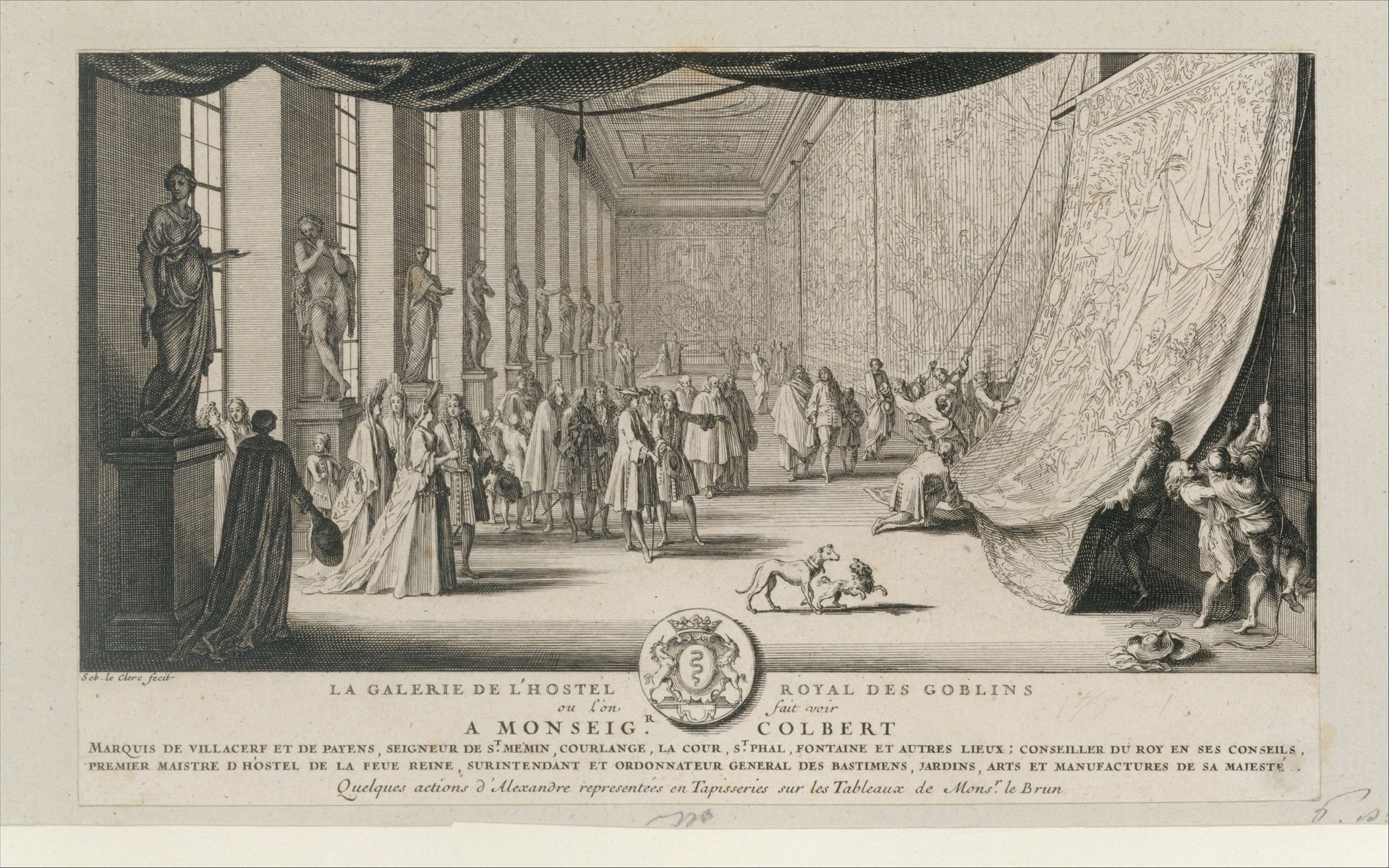 Colbert Visiting the Gobelins by Sébastien Leclerc I