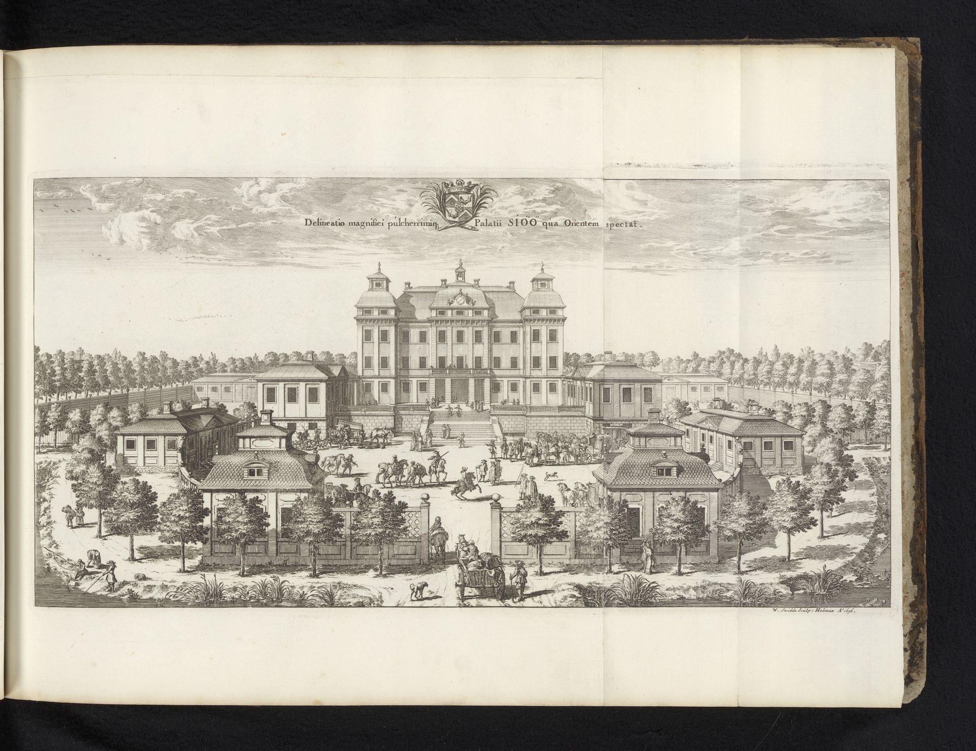 Gezicht op slot Sjöö, vanuit het oosten by Willem Swidde