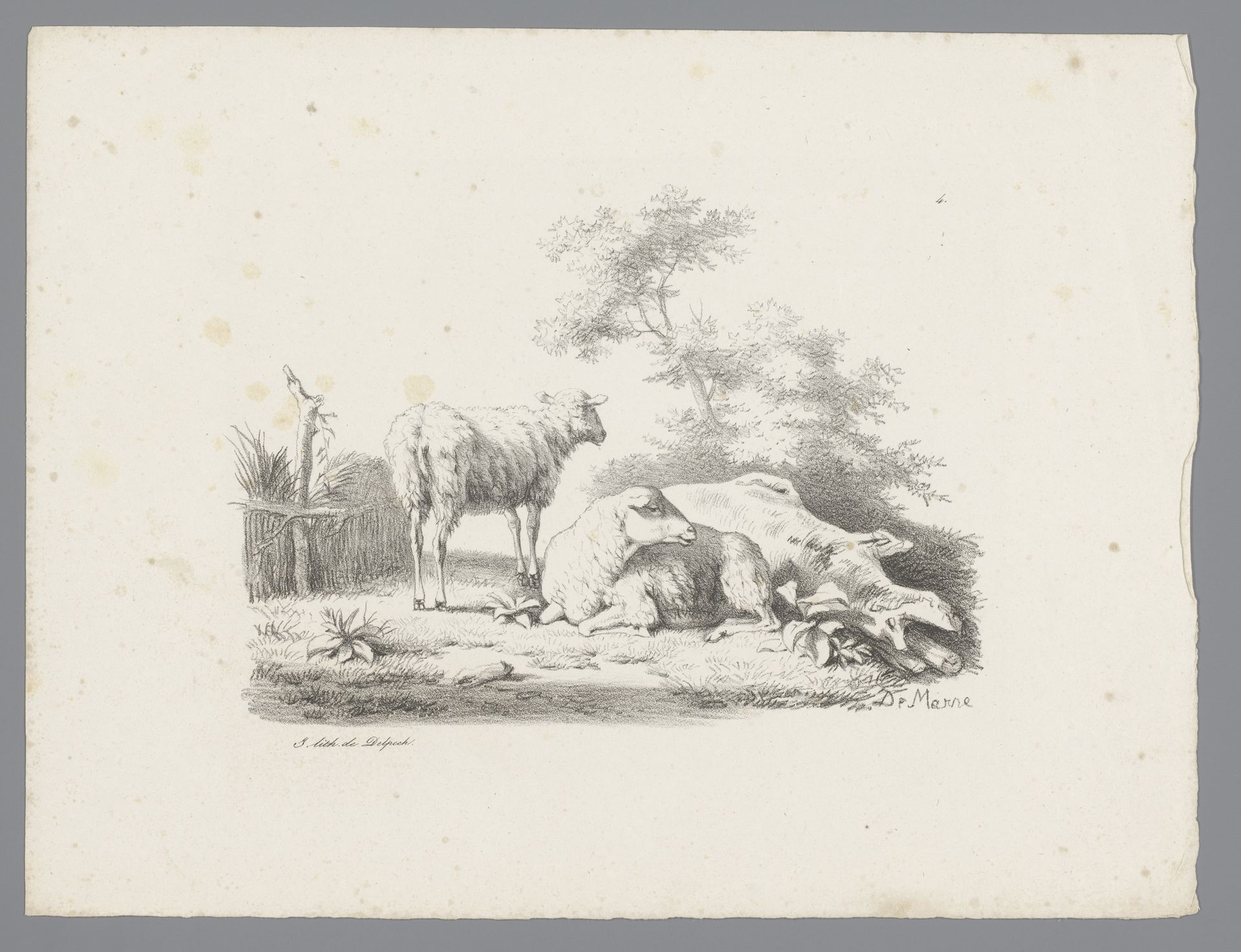Landschap met twee schapen by Jean Louis Demarne