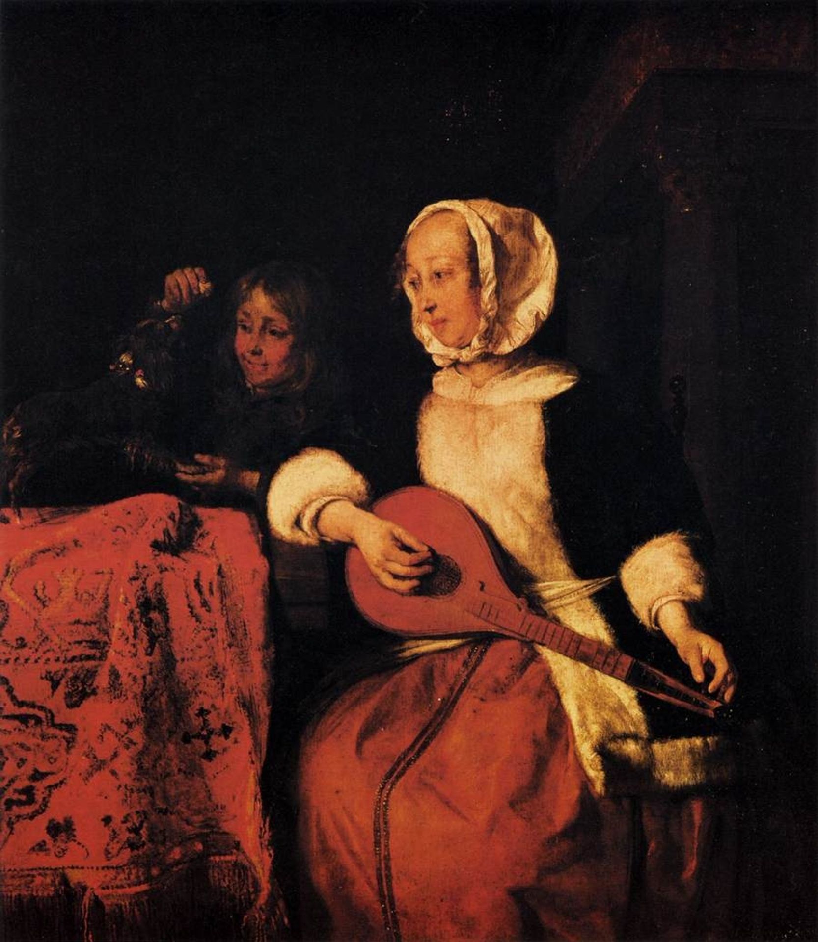 Woman Playing a Mandolin by Gabriel Metsu