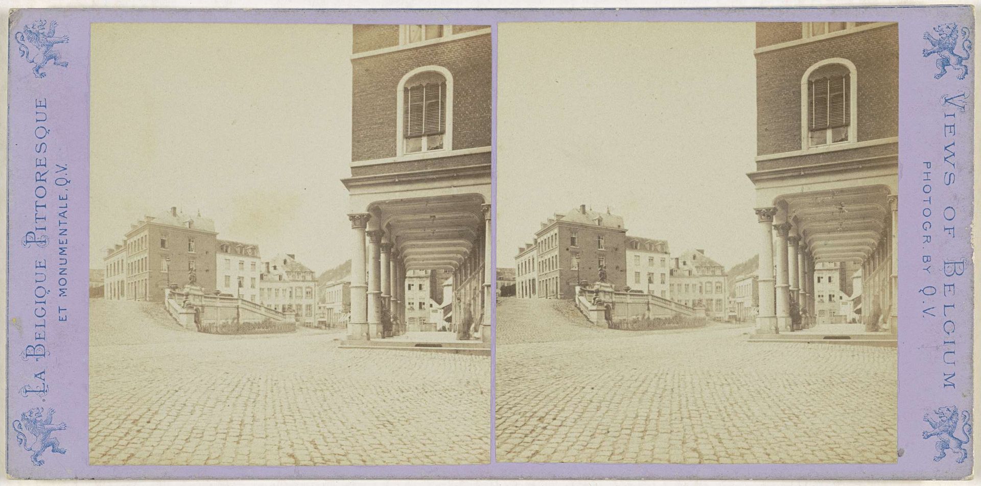 Gezicht op de achterkant van de Peter-de-Grotebron en de Cascade Monumentale in Spa by Jules Hippolyte Quéval