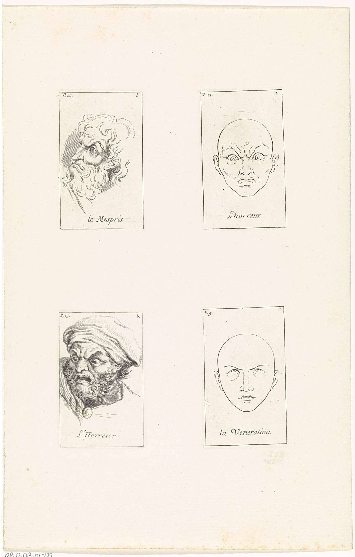 Voorstellingen van verschillende emoties by Bernard Picart