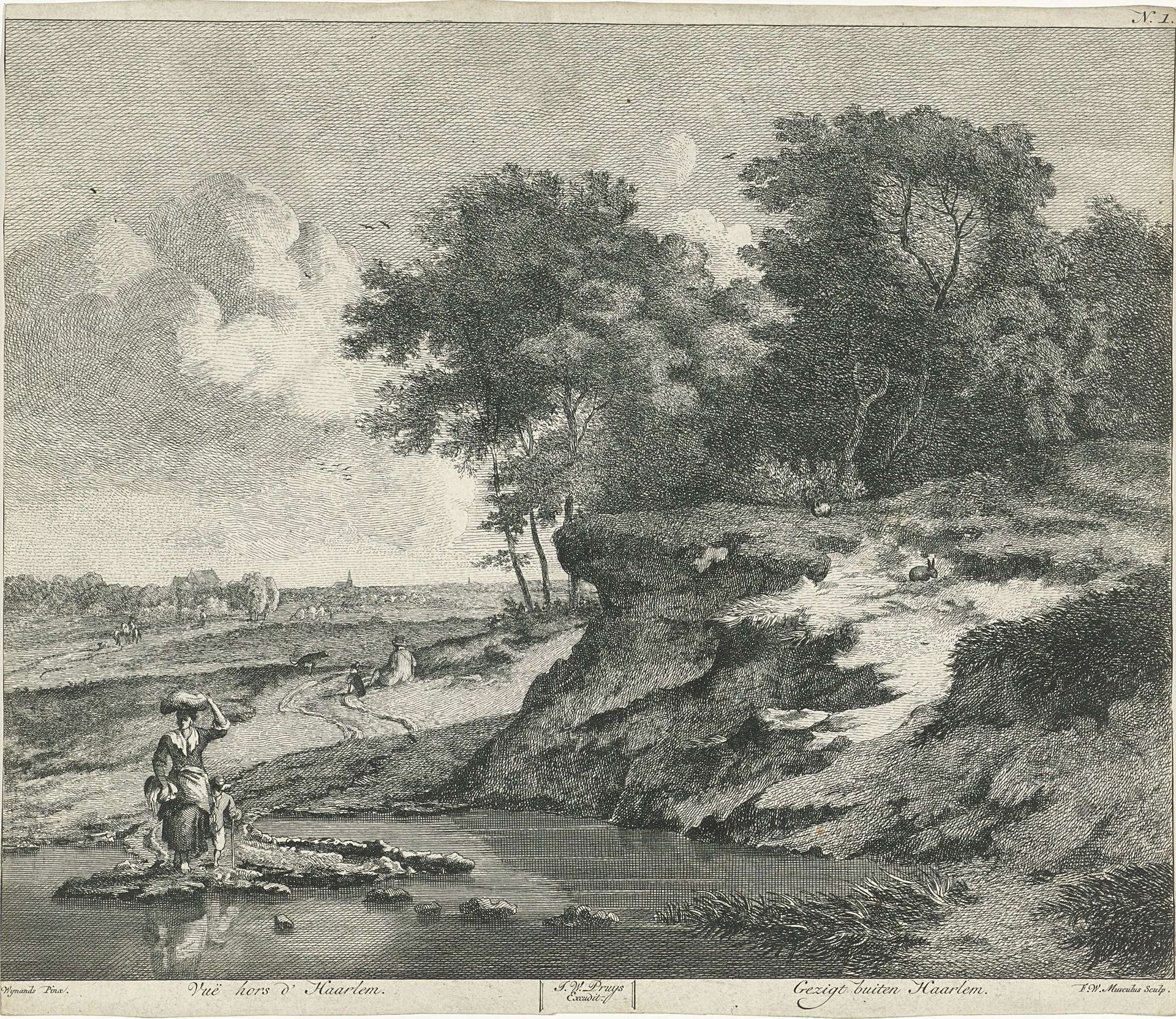 Landschap buiten Haarlem by F.W. Musculus