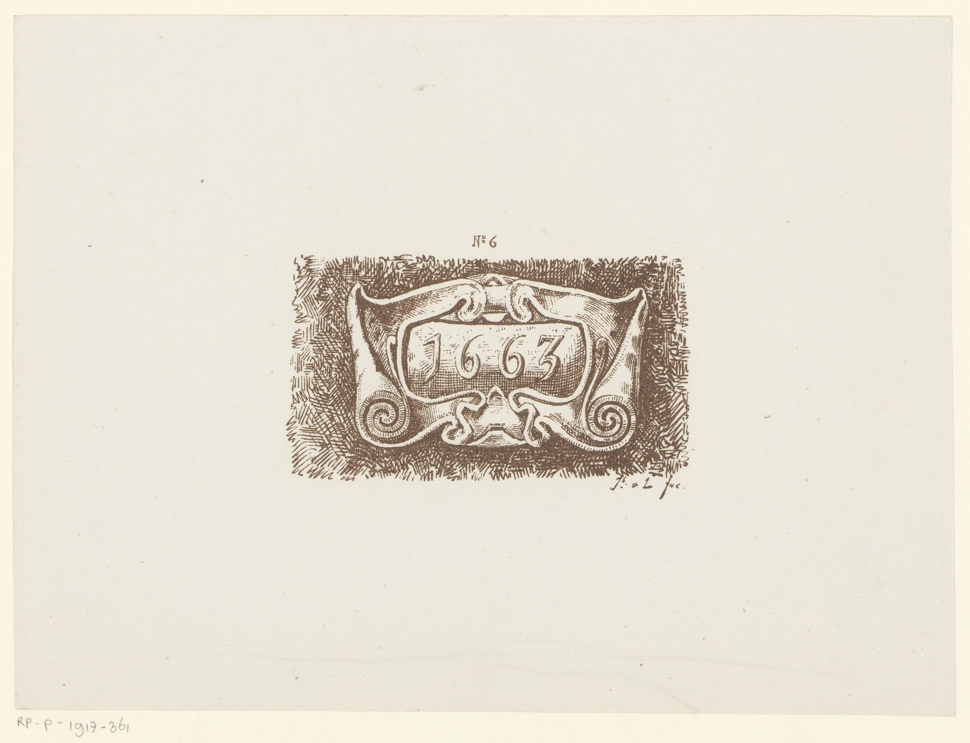Cartouche met het jaartal 1663 by Jac van Looij