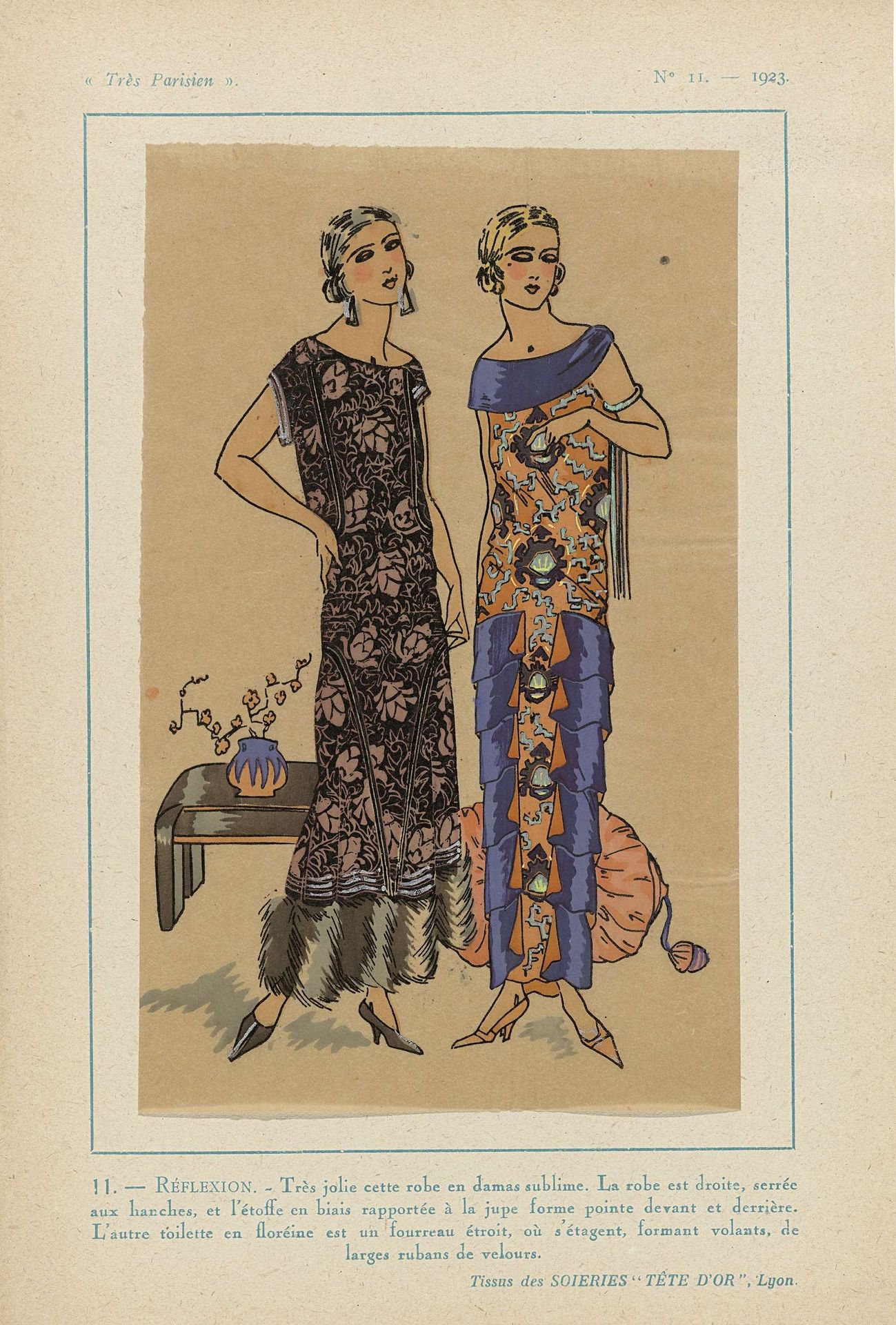 Très Parisien, 1923, No 11: 11.- RÉFLEXION. - Très jolie cette robe... by Anonymous