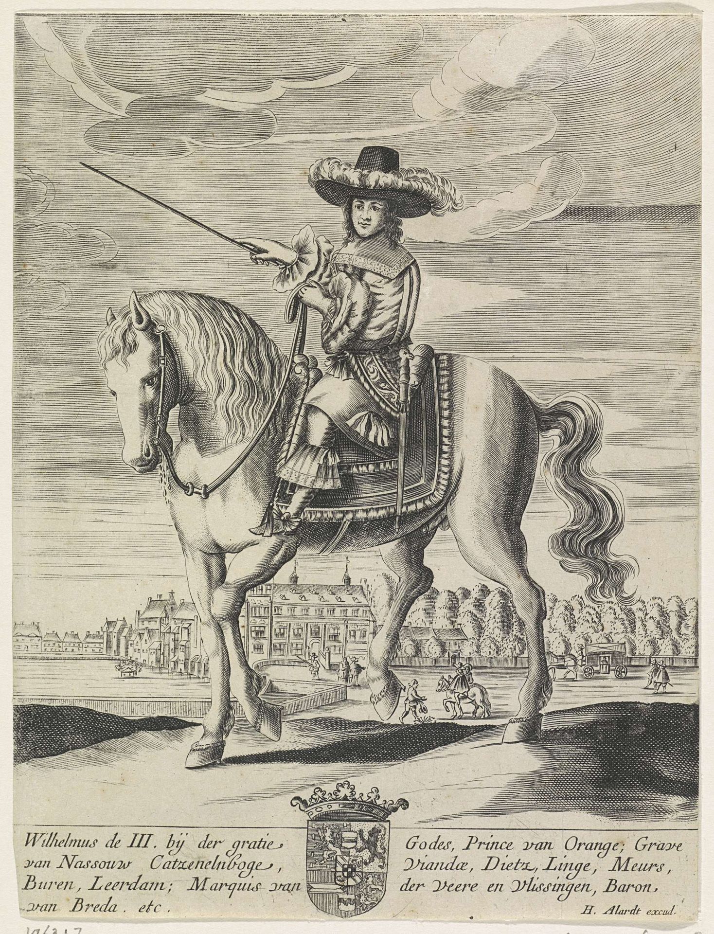 Ruiterportret van Willem III, prins van Oranje by Anonymous