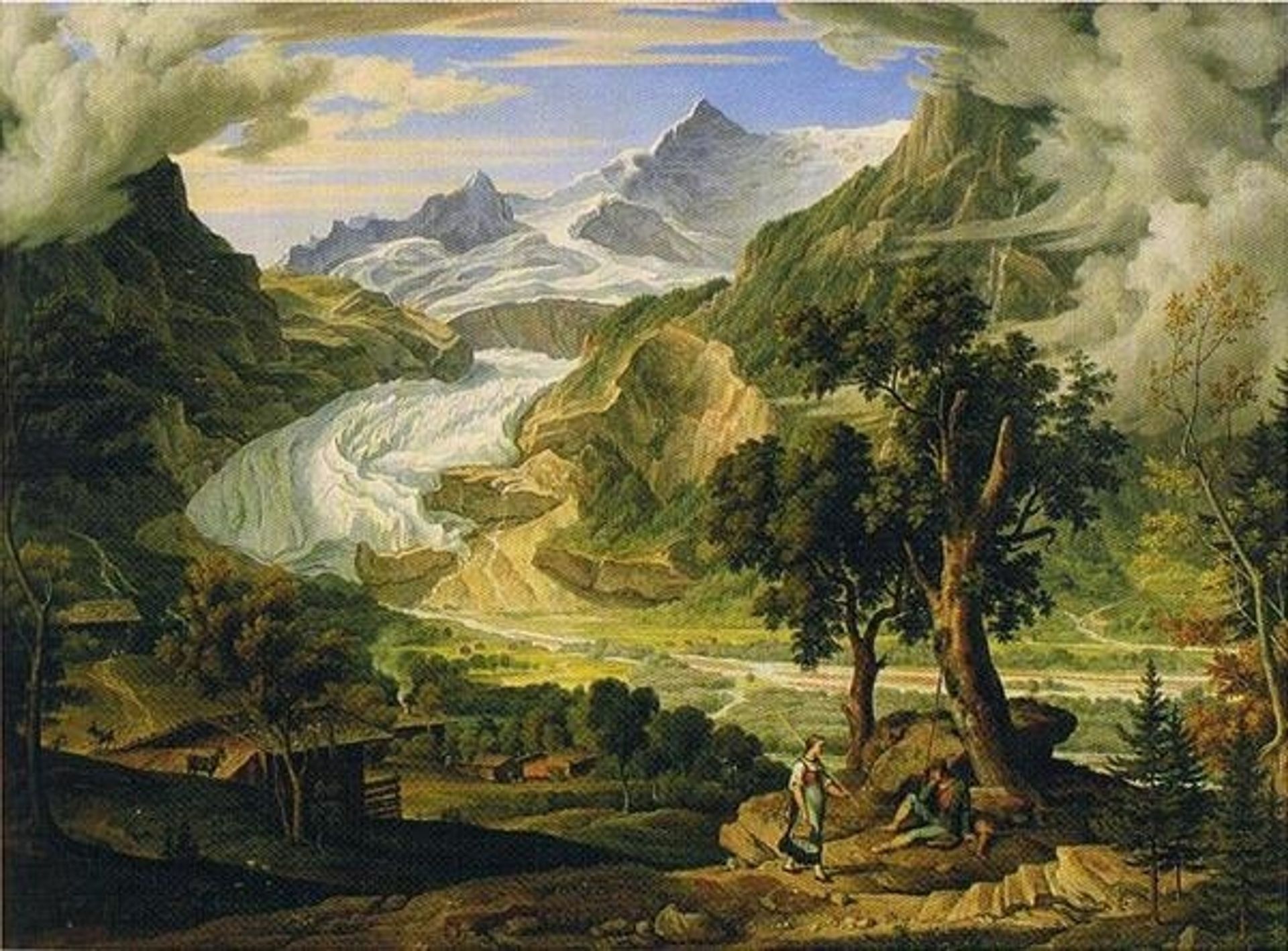 Grindelwald Glacier in the Alps. by Joseph Anton Koch