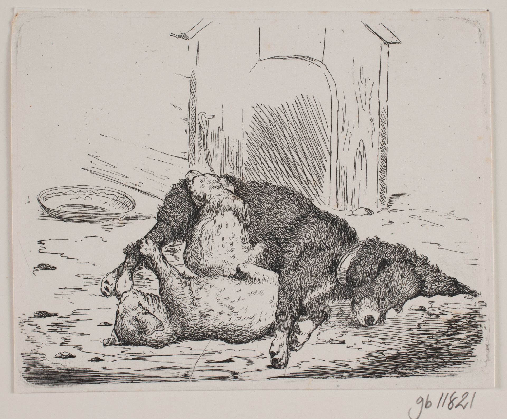 Lænkehund med hvalp by Adolph Kittendorff