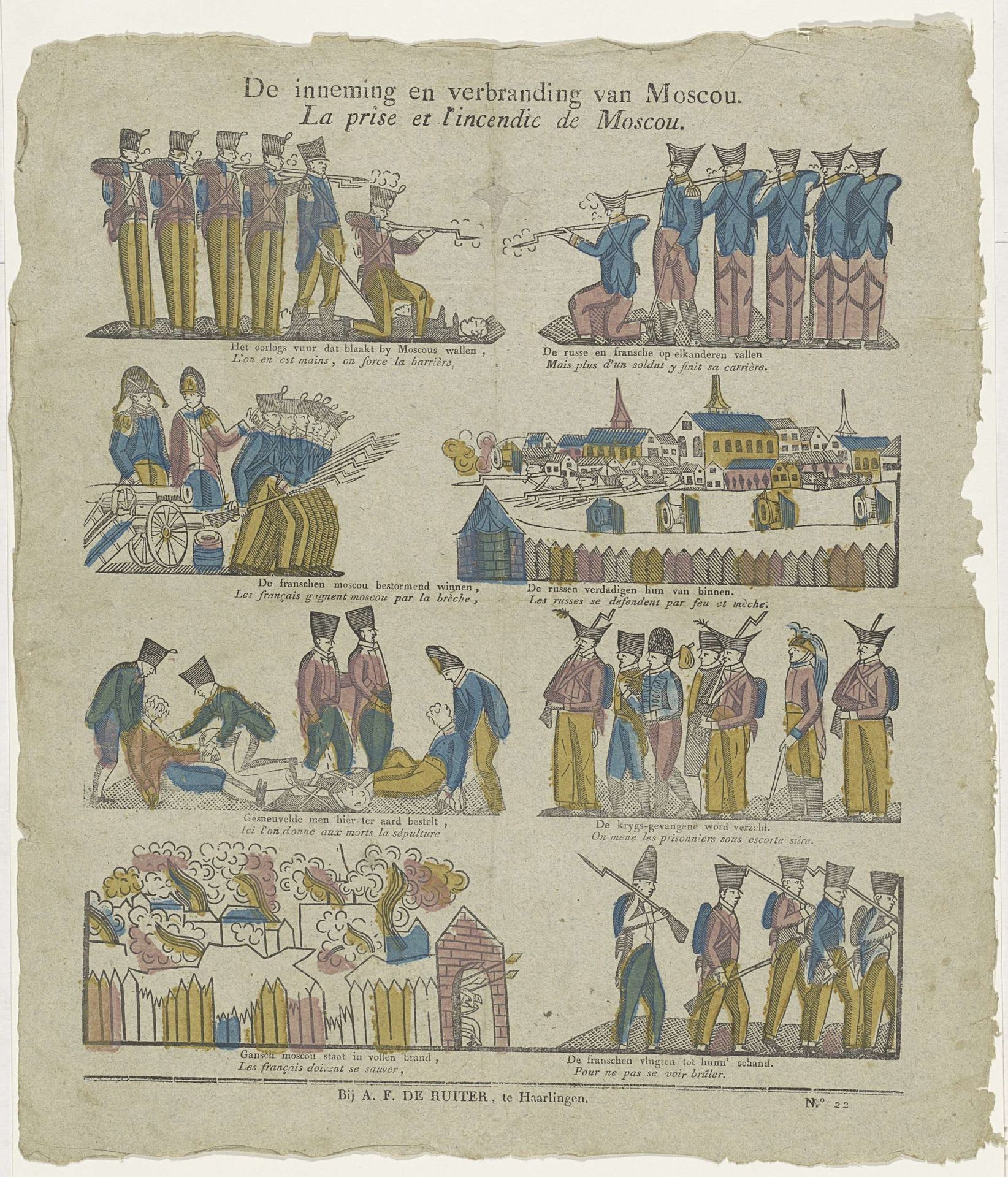 De inneming en verbranding van Moscou / La prise et l'incendie de Moscou by A.F. de Ruiter
