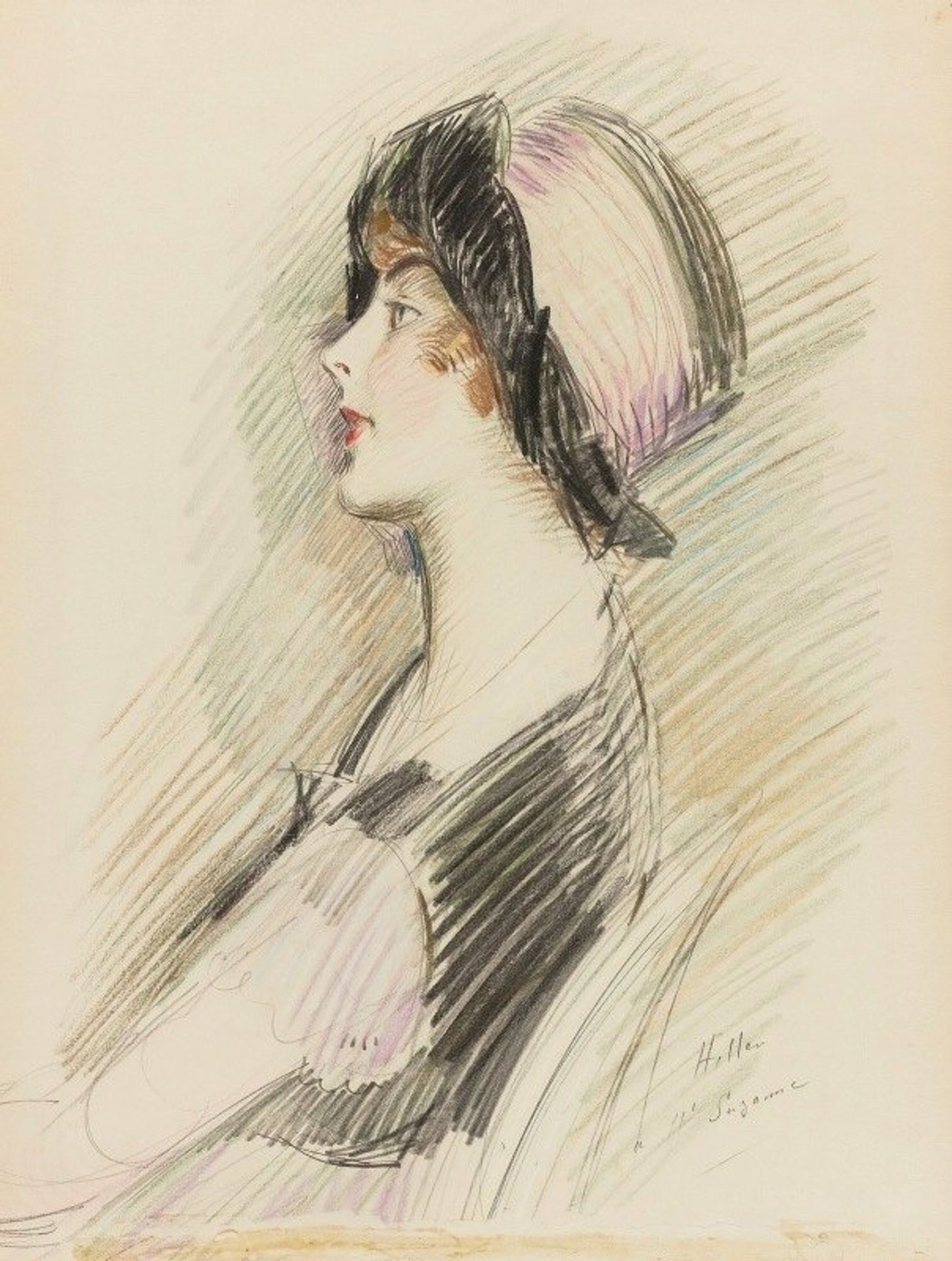 Profile Of A Young Lady by Paul César Helleu