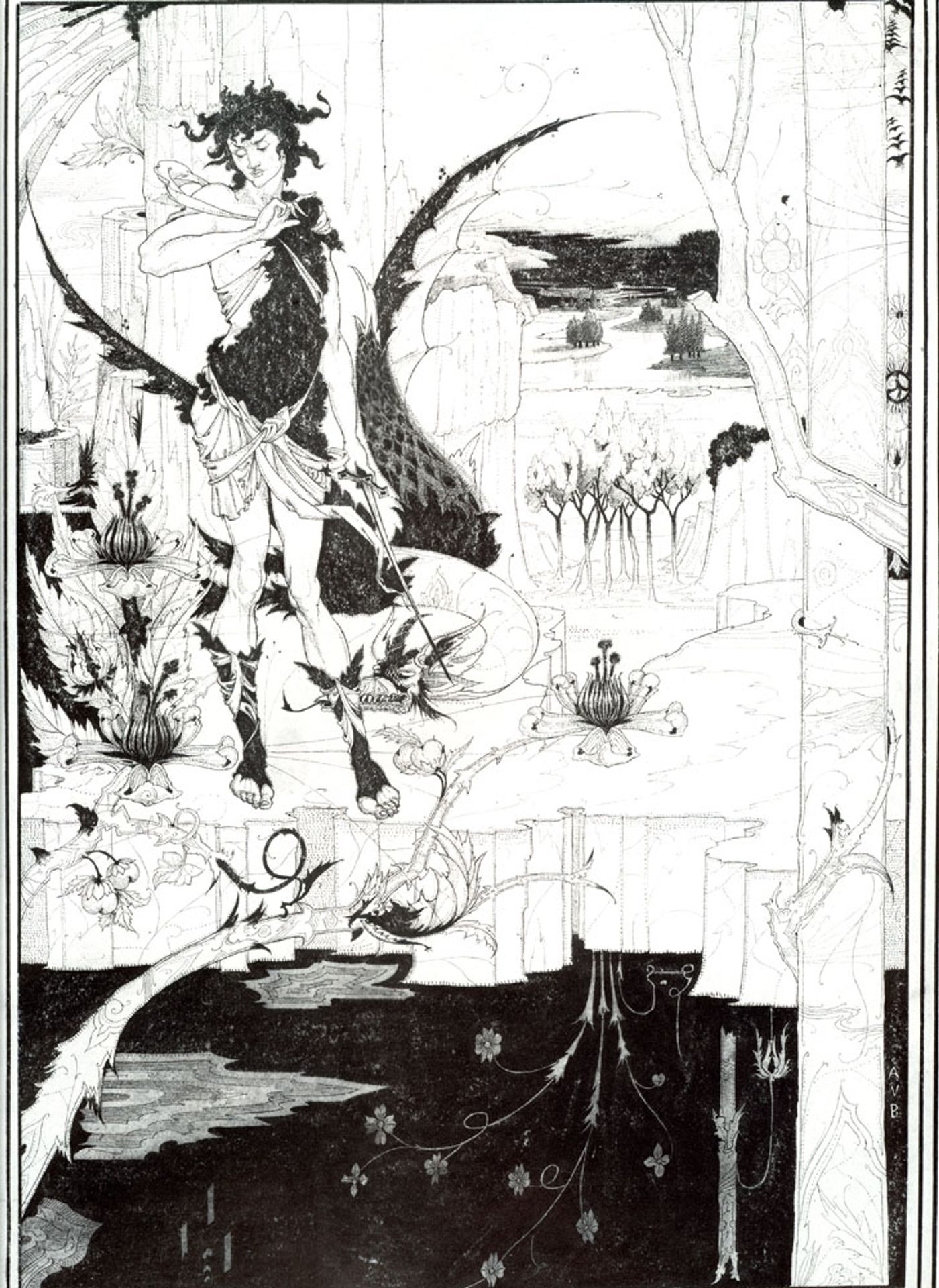 Illustration to "Siegfried", Act II by Aubrey Vincent Beardsley