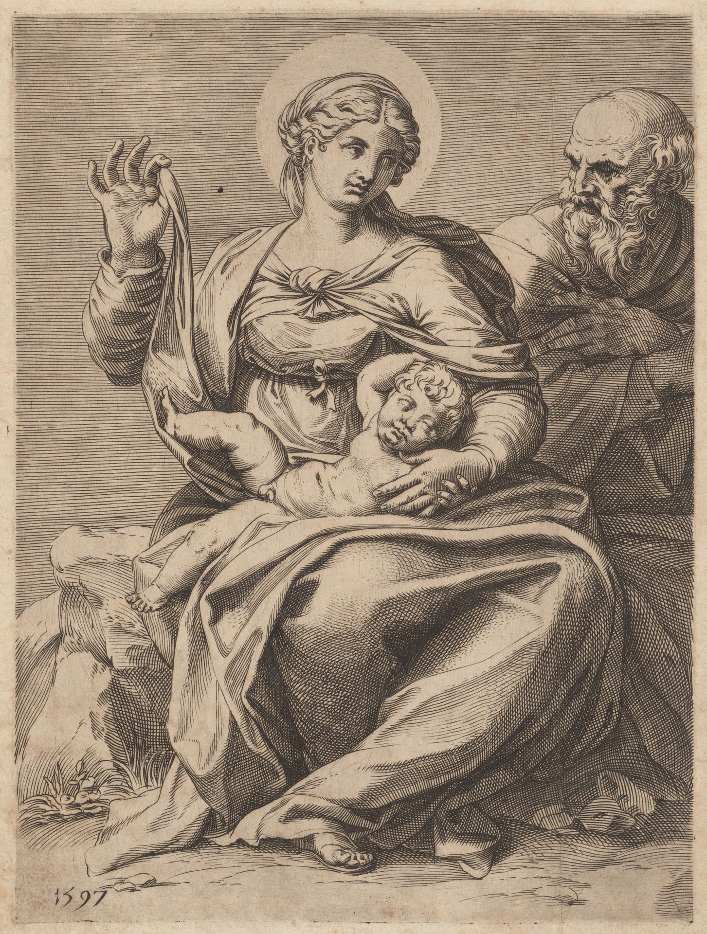 The Holy Family by Agostino Carracci