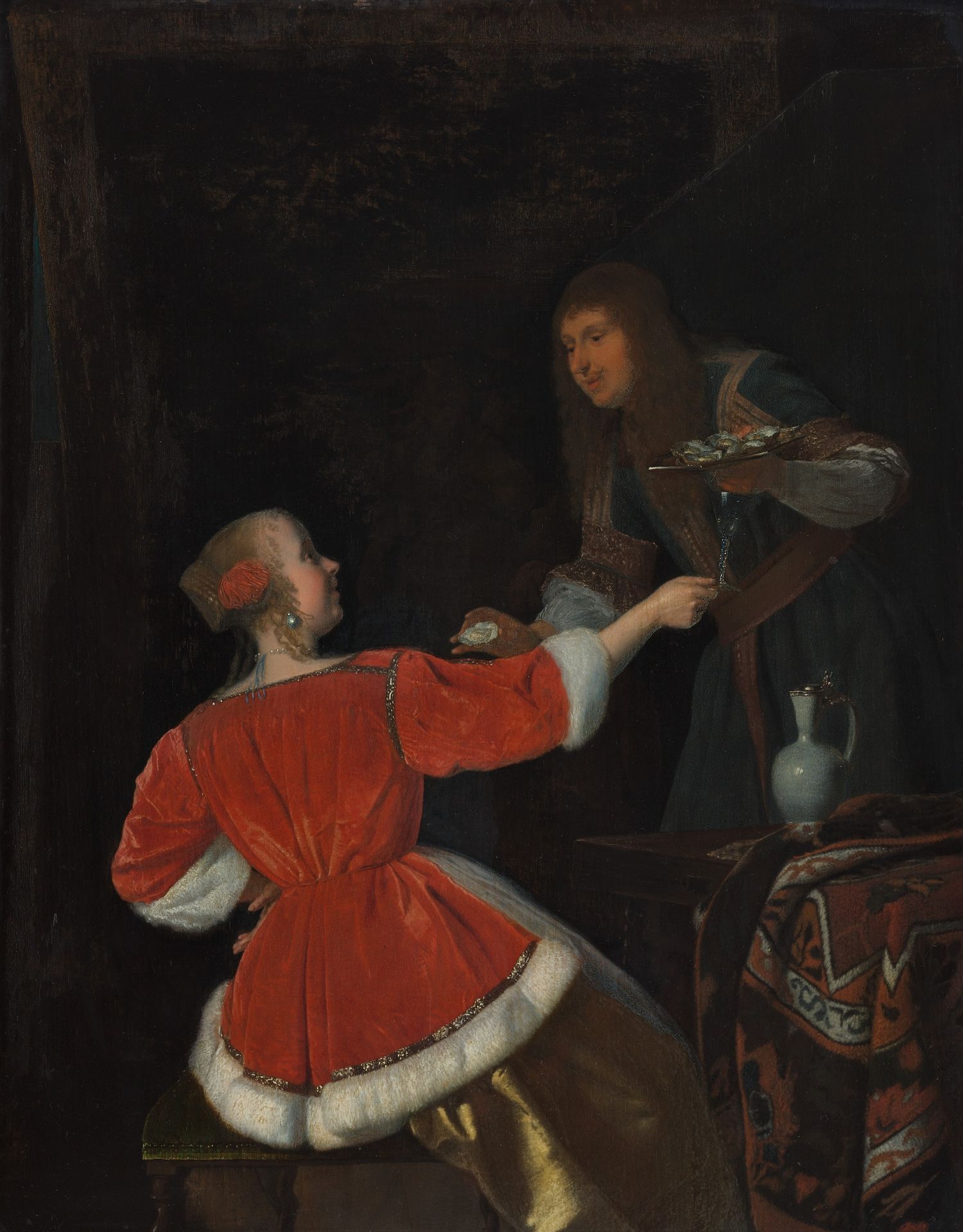 Het Oestermaal by Jacob Ochtervelt