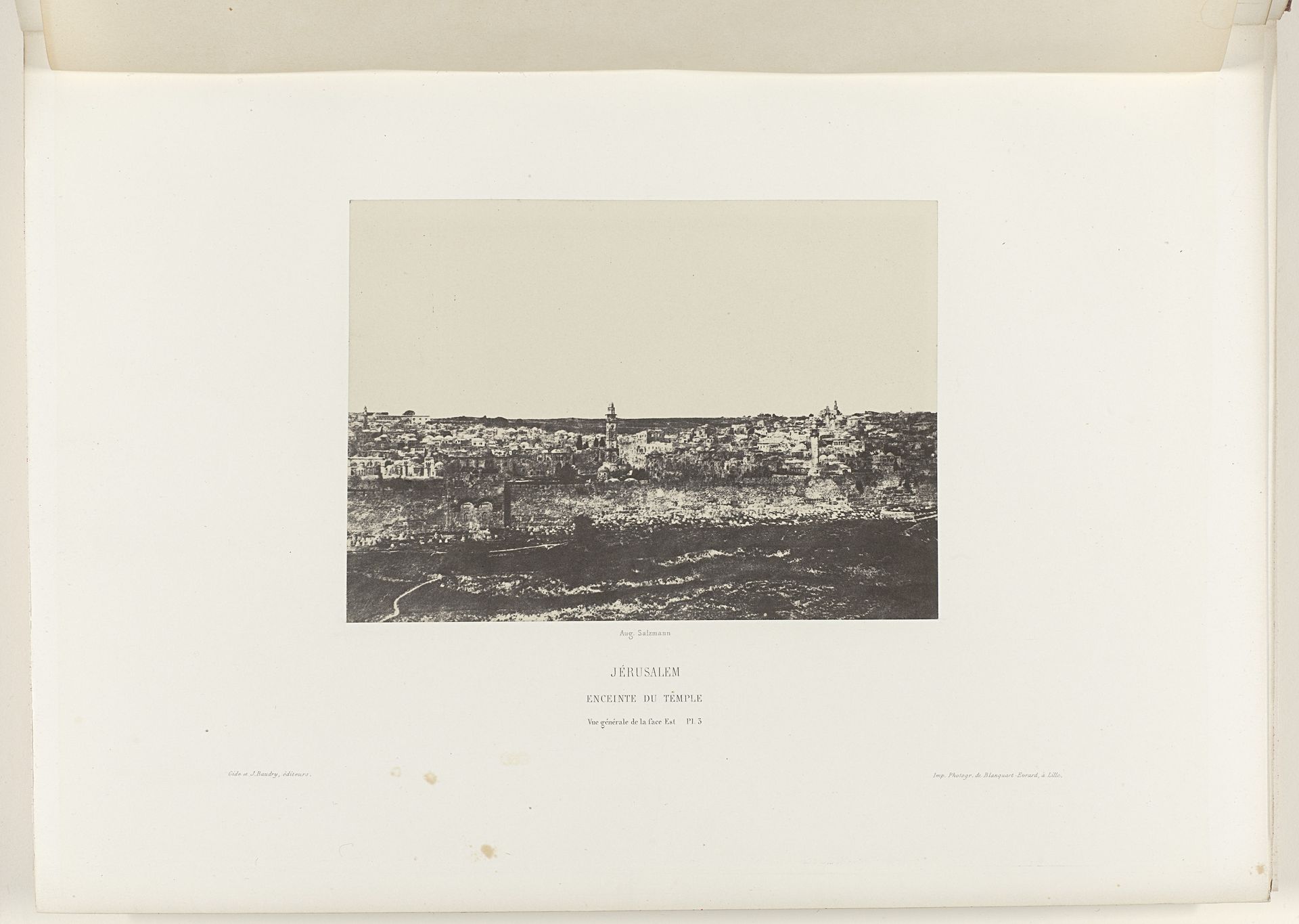 Gezicht op Jeruzalem, met de ommuring van de tempel by Auguste Salzmann
