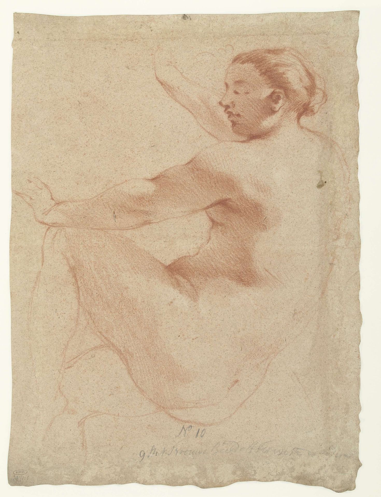 Seated Female Nude by Augustinus (I) Terwesten