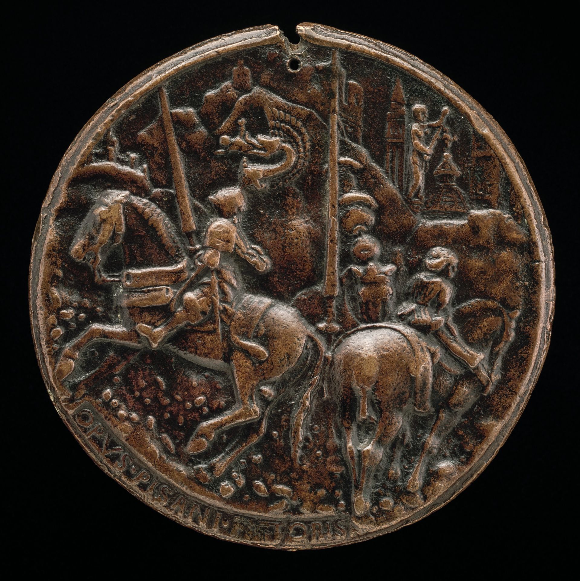 Filippo Maria Visconti Riding in a Mountainous Landscape [reverse] by Pisanello