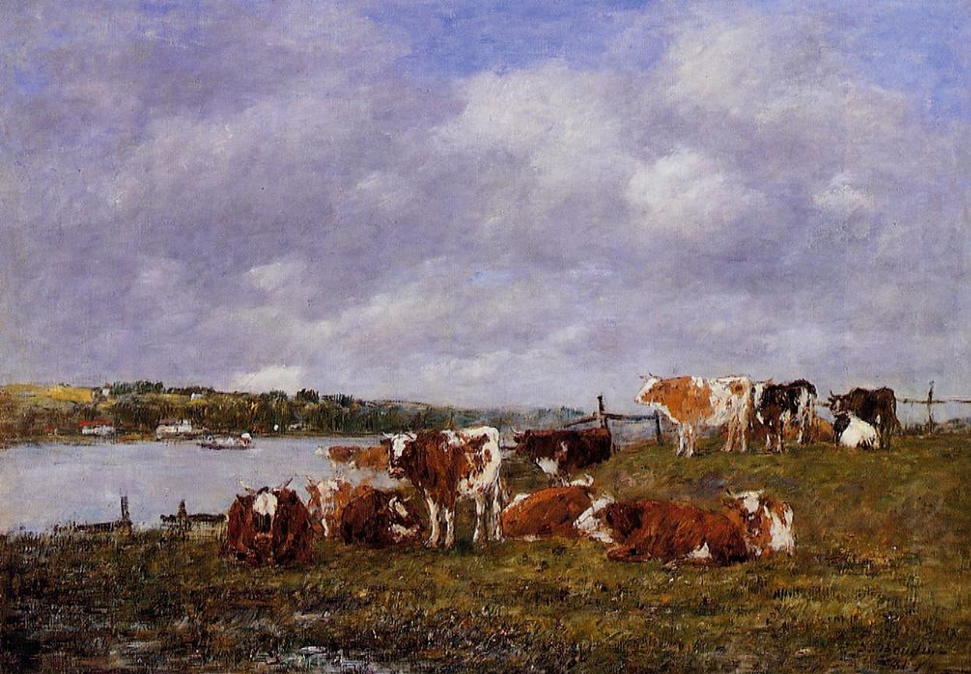 Pasturage, the Valley of the Touques by Eugène Boudin