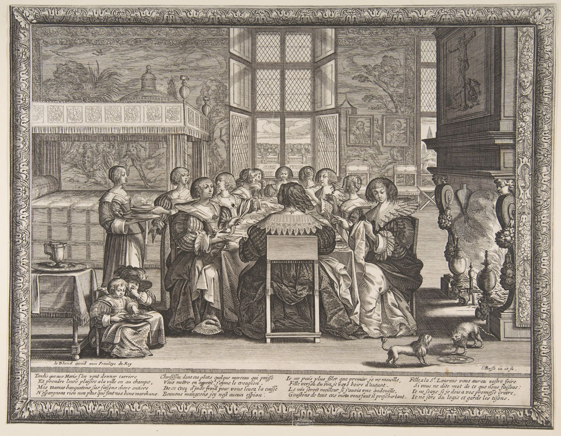 Wives at Table During the Absence of Their Husbands by Abraham Bosse