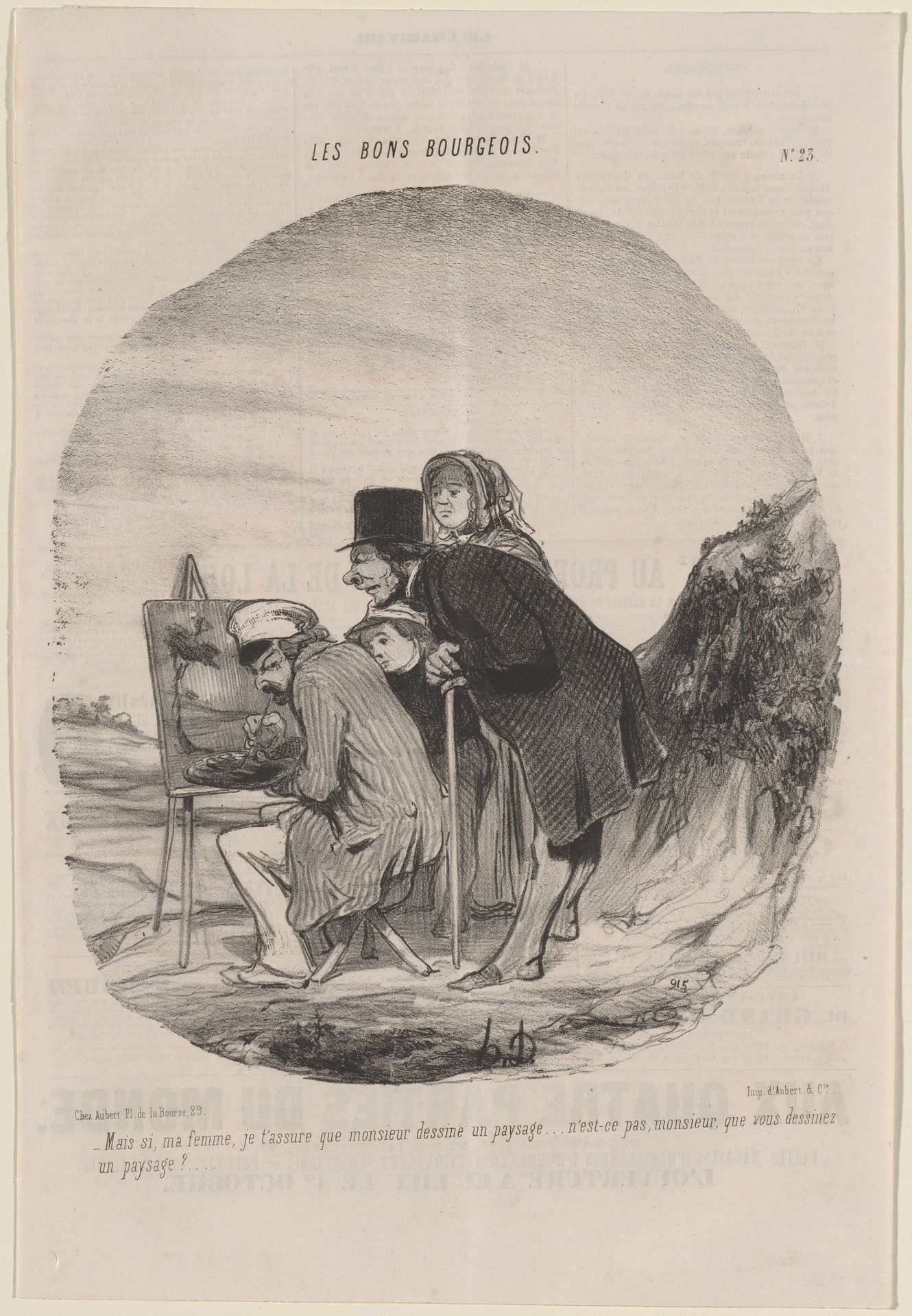 Monsieur dessine un paysage by Honoré Daumier