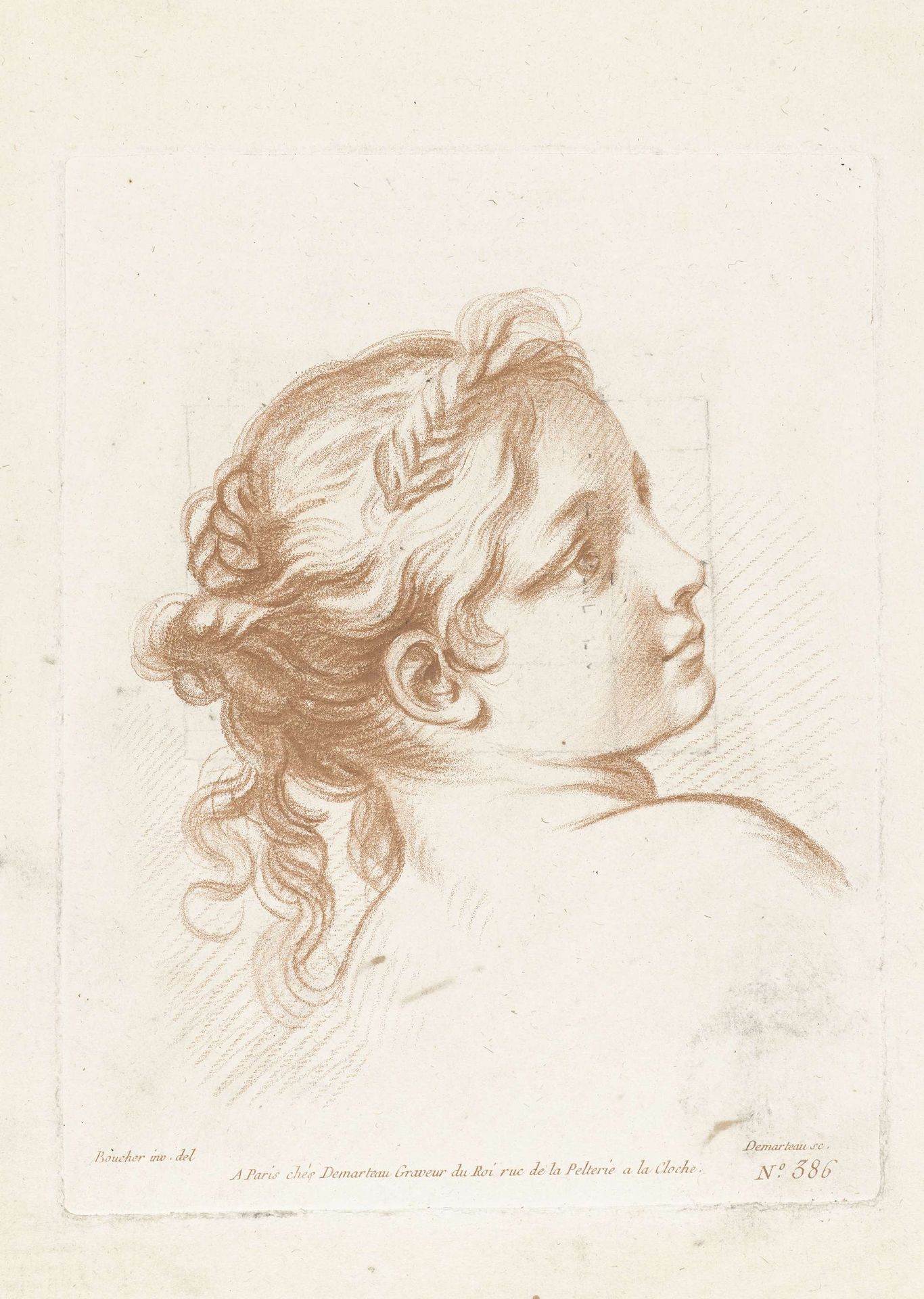 Buste van een jonge vrouw by Gilles Demarteau