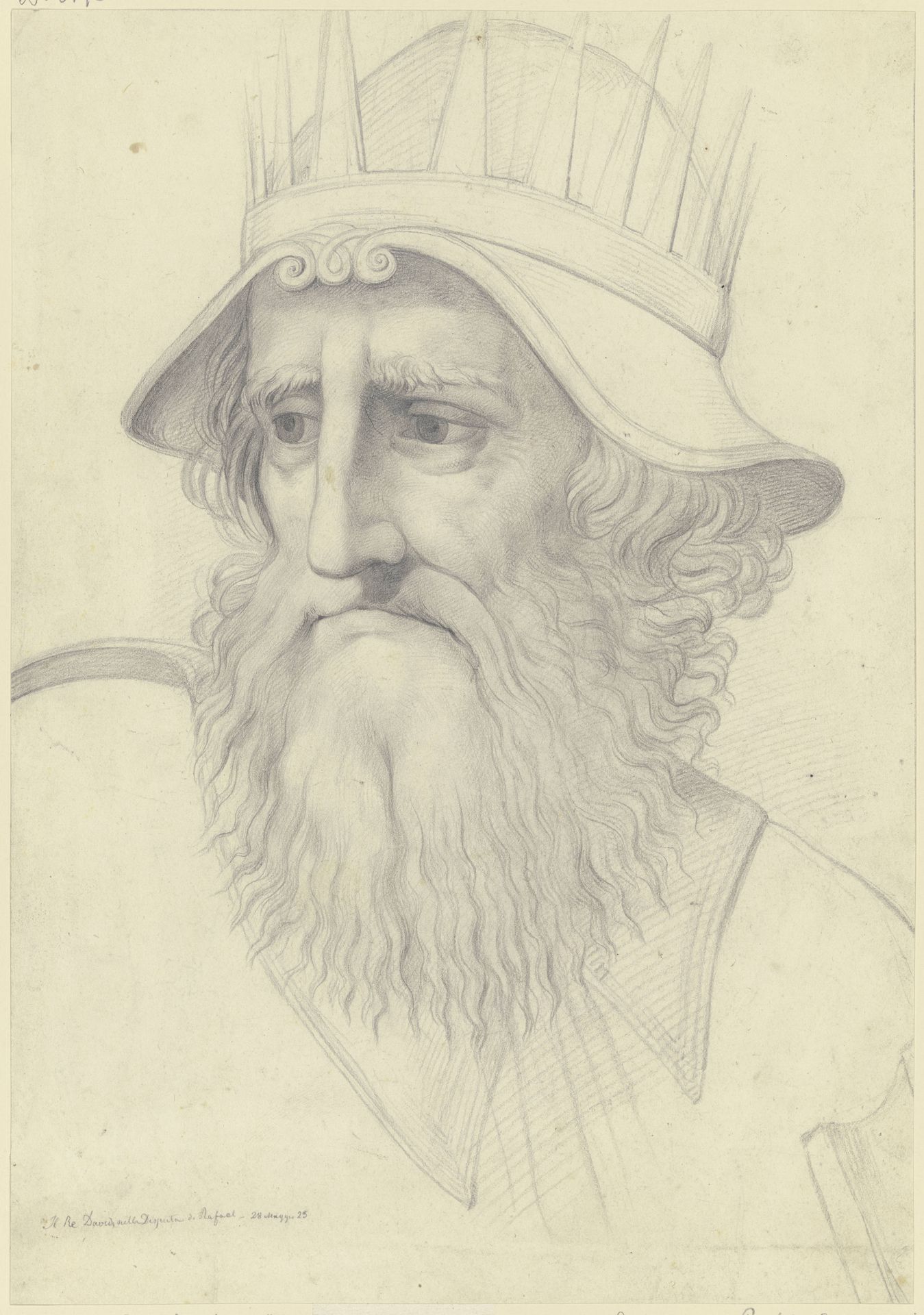 König David aus Raffaels Disputa by Moritz Daniel Oppenheim