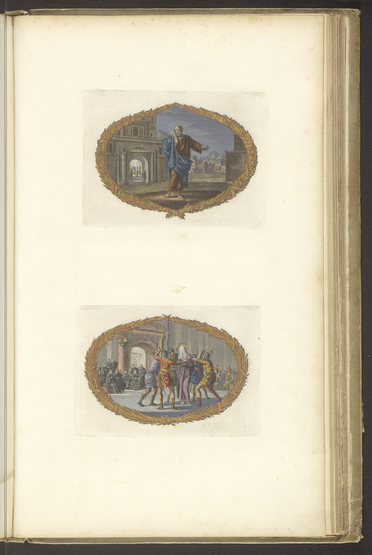 Blad met twee vignetten by Dirk Janszoon van Santen