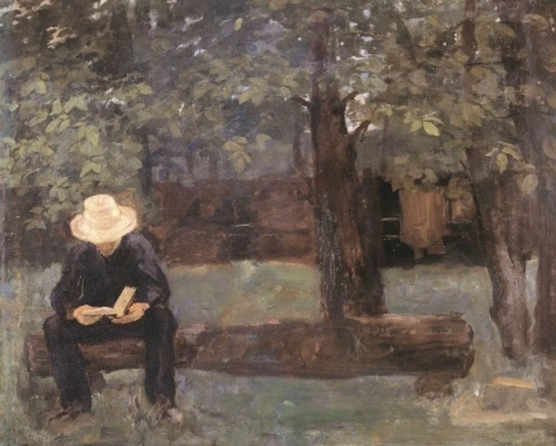 Man Sitting on a Log by Karoly Ferenczy