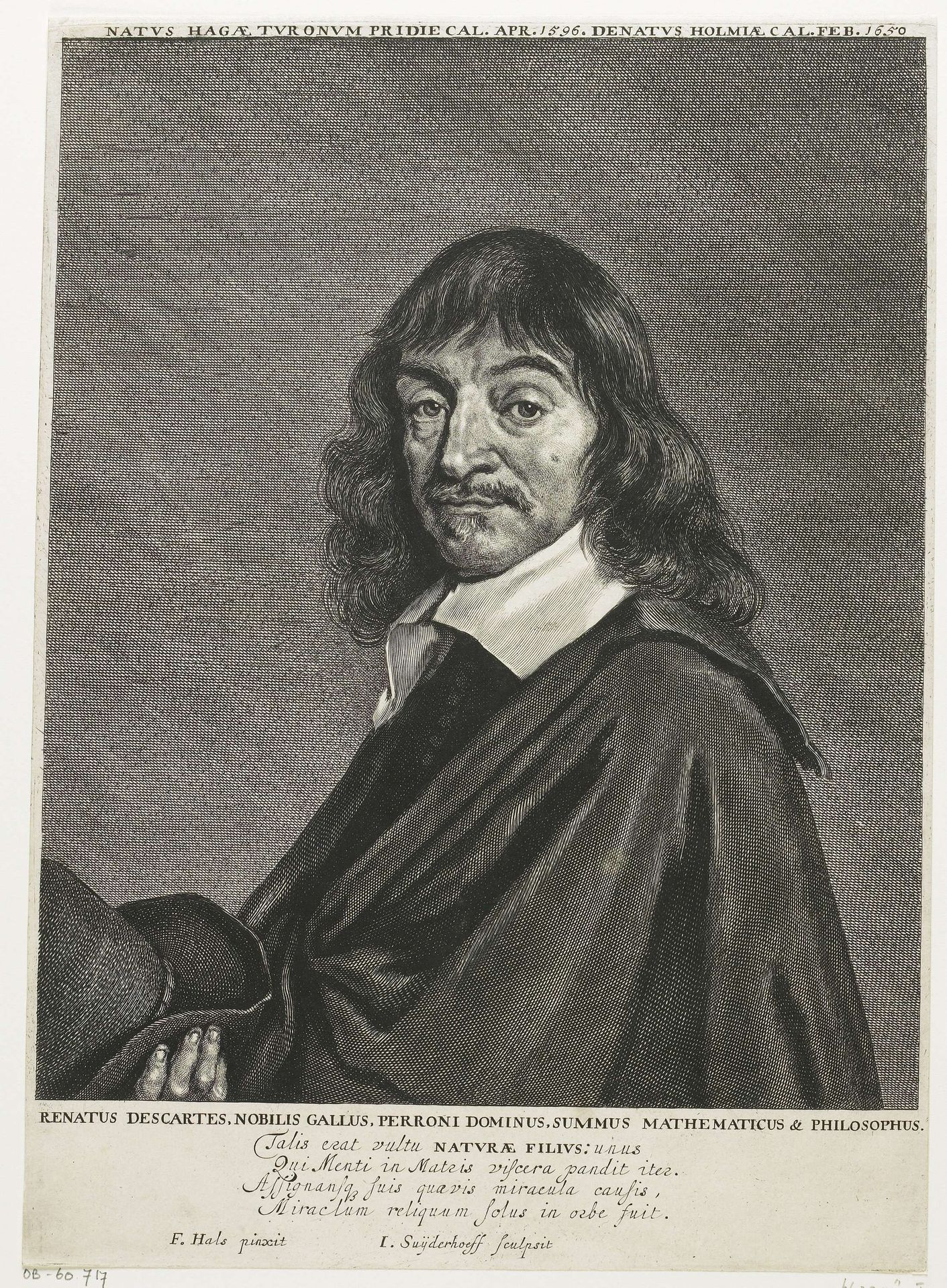 Portret van René Descartes by Jonas Suyderhoef