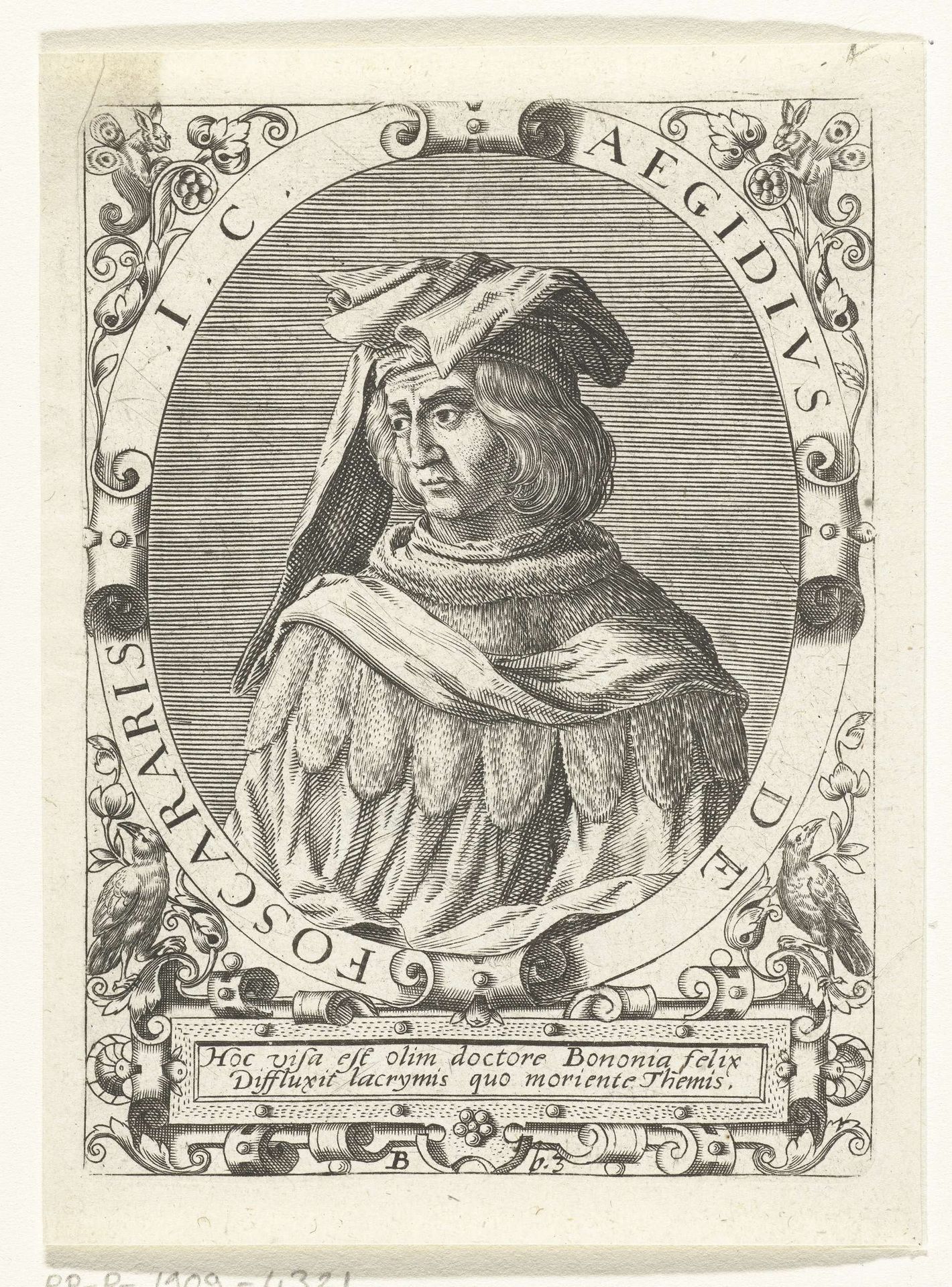 Portret van Aegidius de Fuscariis by Theodor de Bry