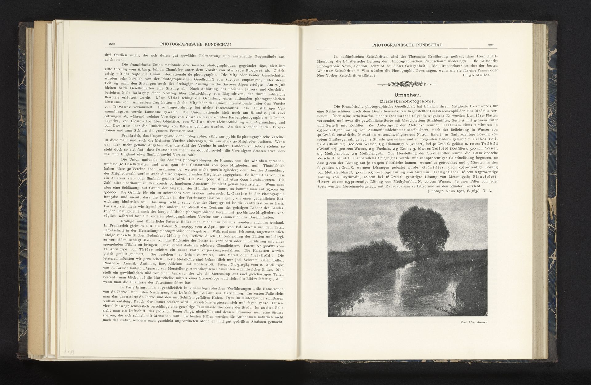Gezicht op bomen aan een water by H. Vonachten