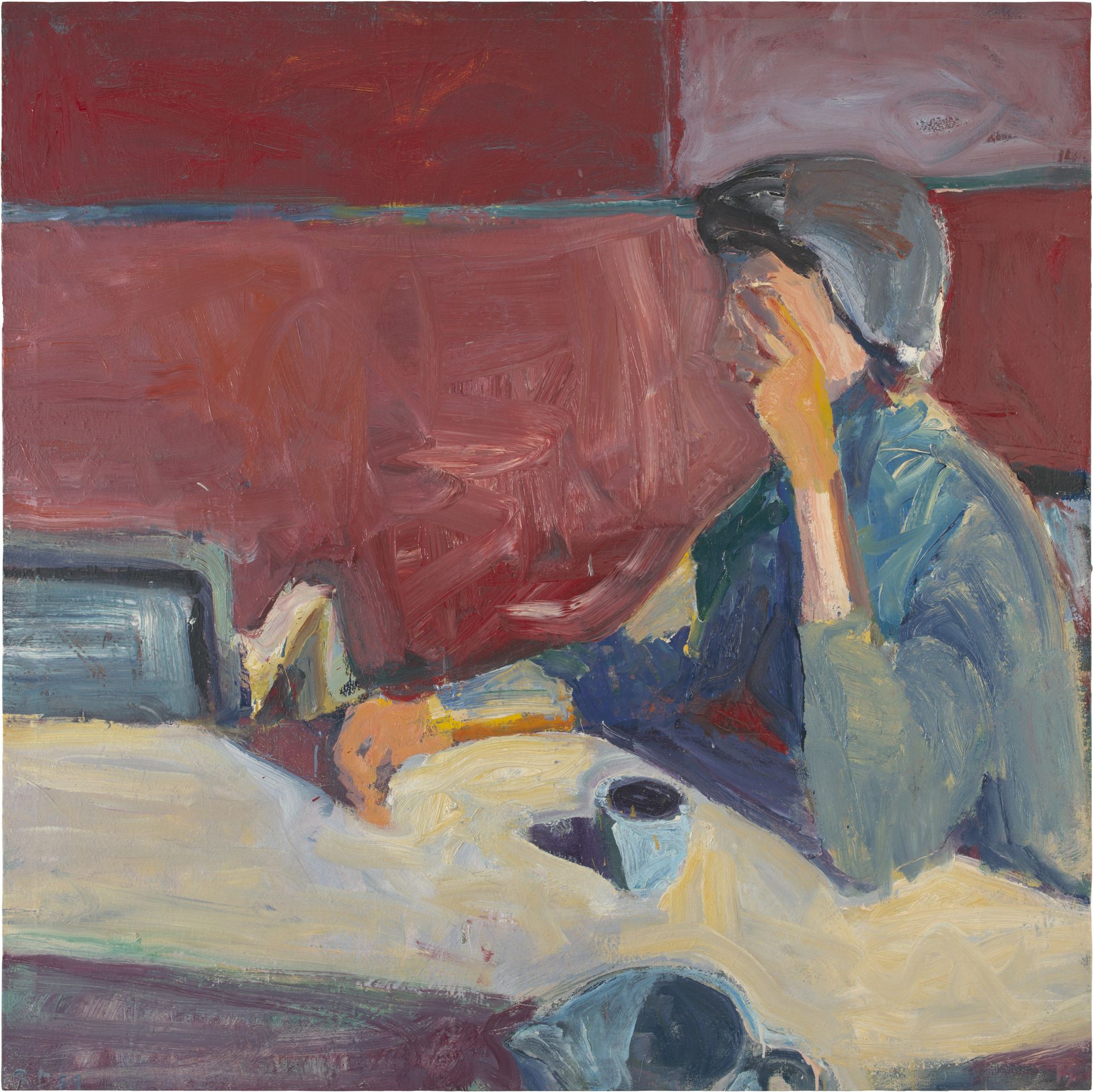 Woman at Table in Strong Light by Richard Diebenkorn