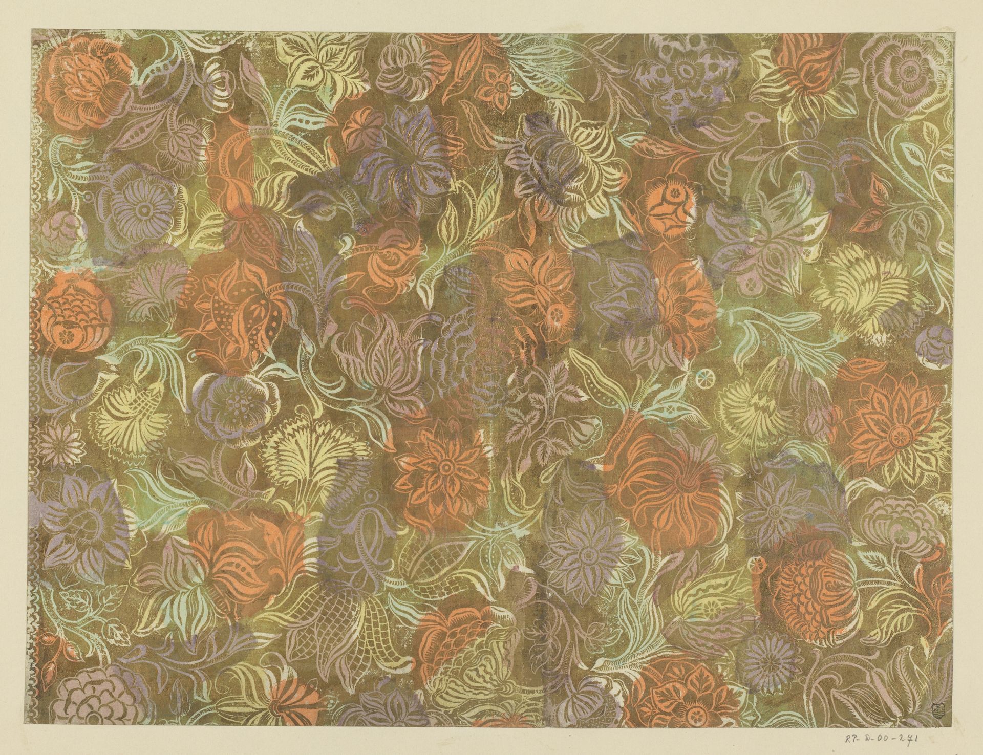 Blad met patroon van bloemen by Johann Michael Munck