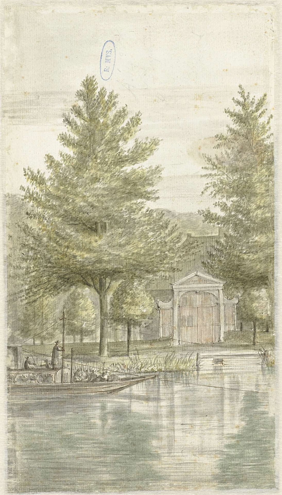 Trekschuit (Tug-Boat) alongside the Artist’s Country Estate ‘Hoogevecht’ by Abraham Rutgers