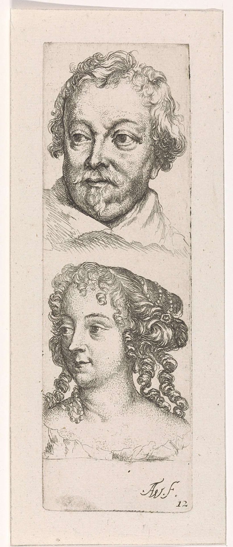 Hoofden van een man en vrouw by Augustinus (I) Terwesten