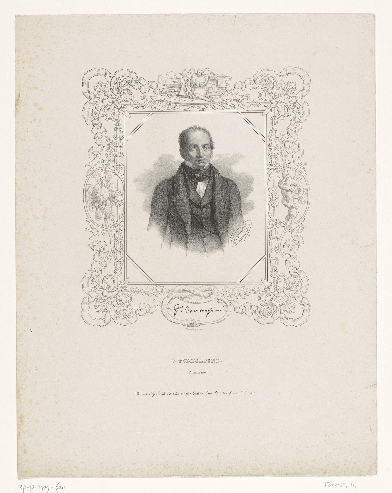 Portret van medicus Giacomo Tommasini by Roberto Focosi