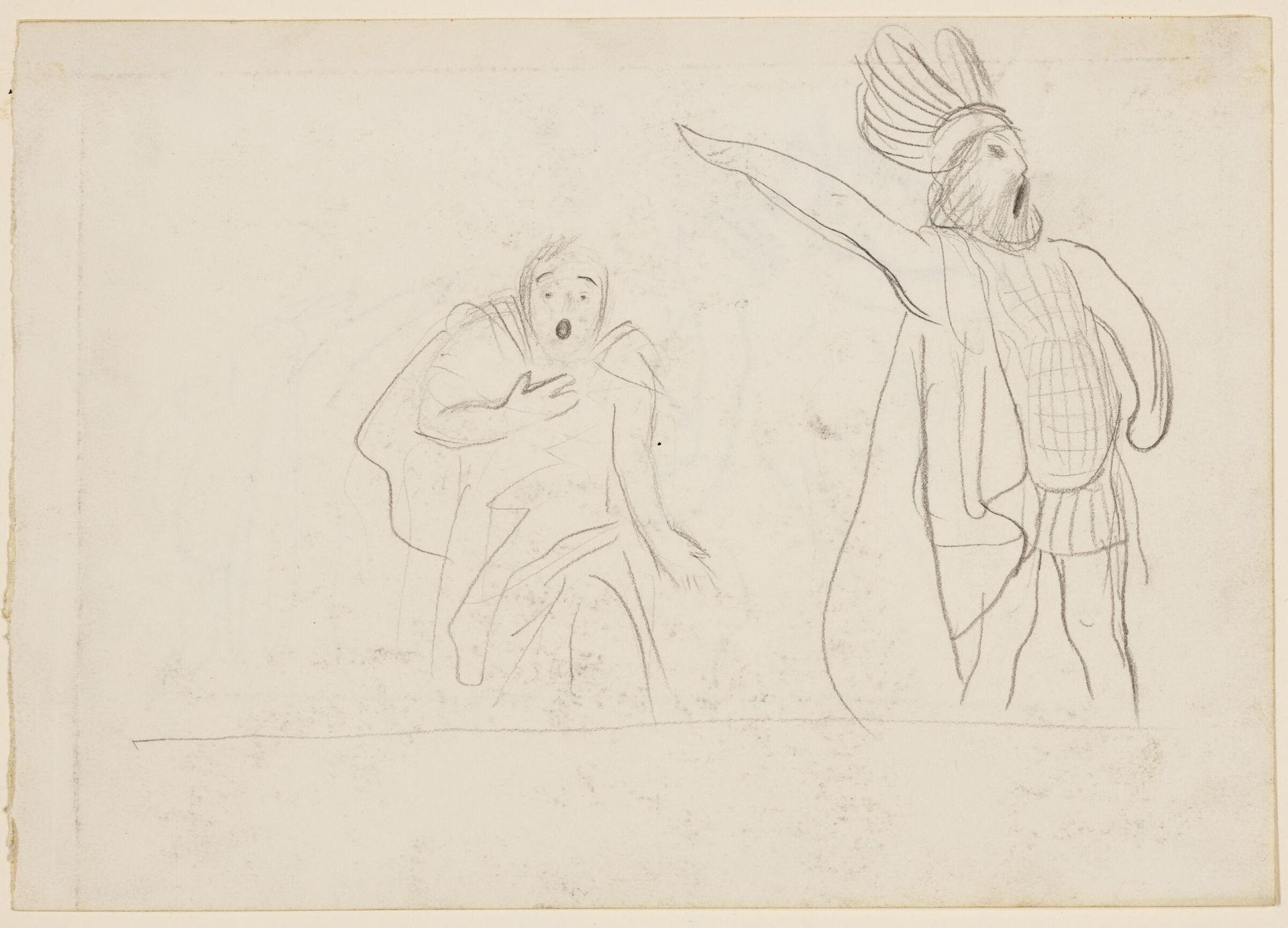 Studies of Two Opera Singers (recto and verso) by John Singer Sargent