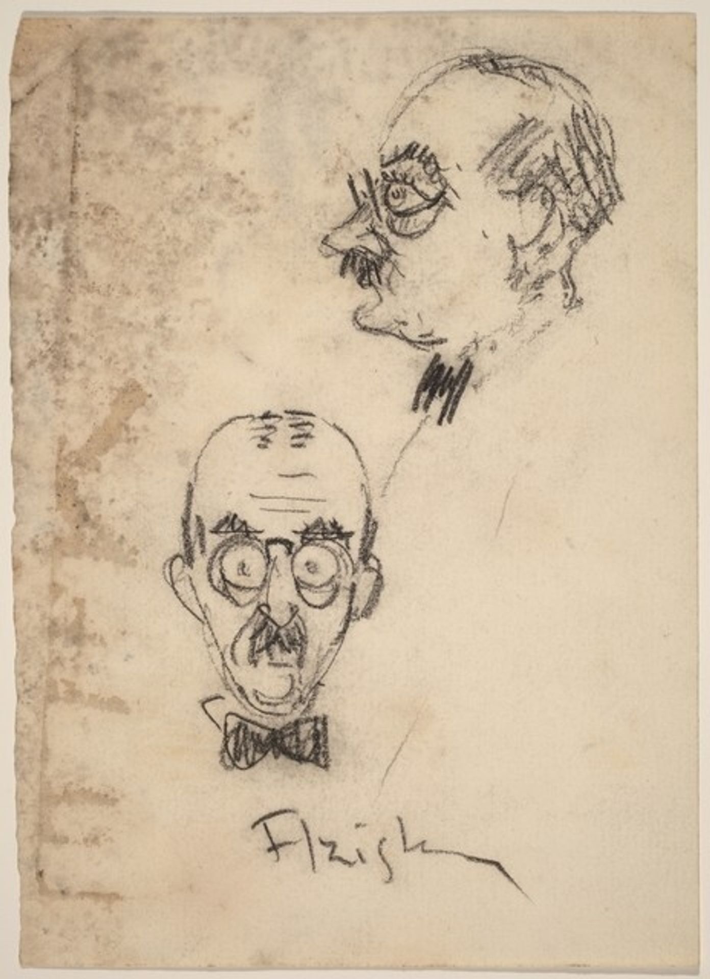 Caricature of a Man (Azish?, front and profile views) by Alfred Bendiner